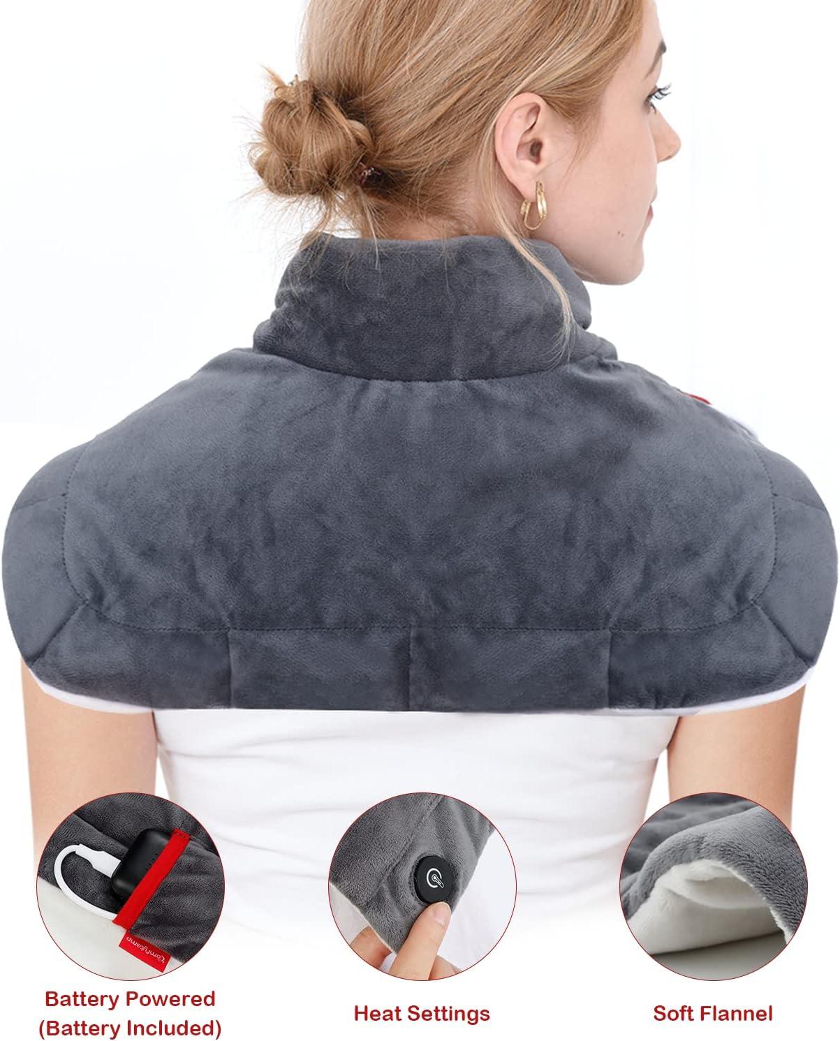 Comfytemp Shoulder Heating Pad with Massage Cordless Heated w/ Battery &  cable