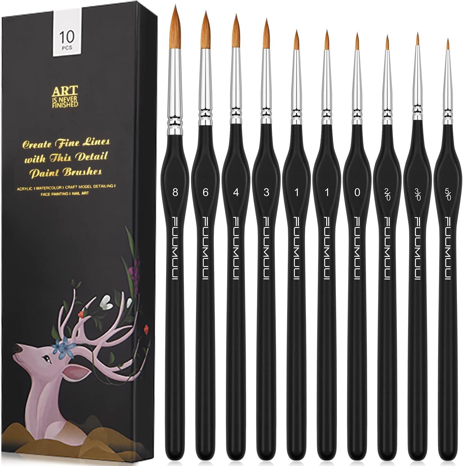 Kolinsky Sable Watercolor Brushes, 10pcs Sable Detail Paint Brush Set Will  Keep a Fine Tip Point and Spring for Watercolor Acrylic Gouache, Miniature