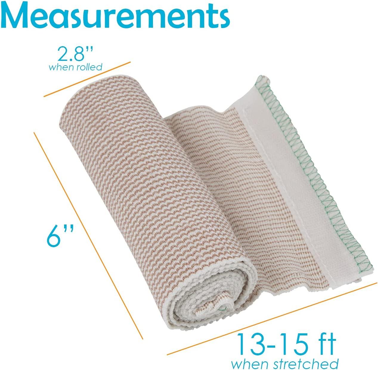  Premium Elastic Bandage Wrap (6” Wide, 2 Pack