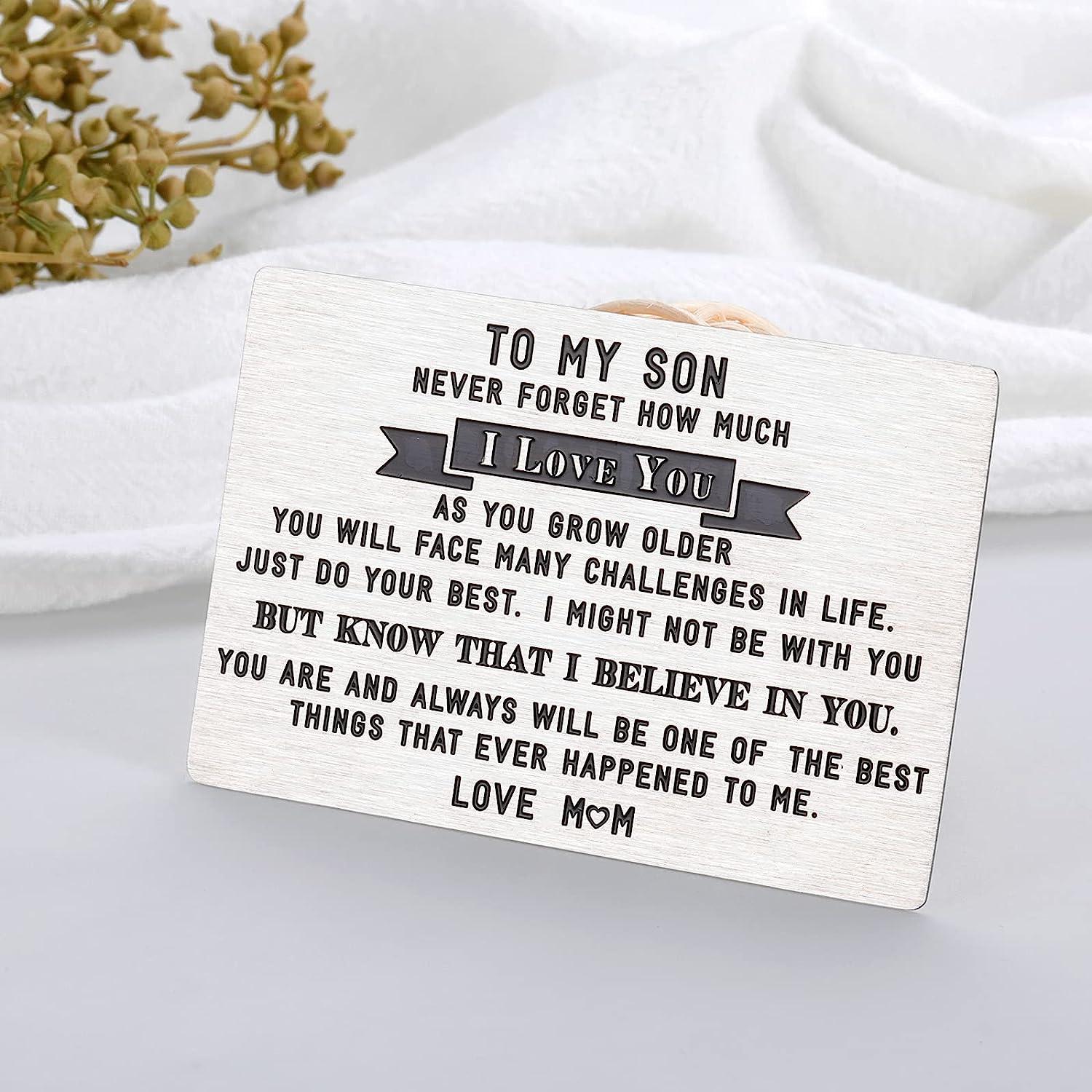Christmas Gifts for Son Pocket Hug Token to My Son Valentines Day  Inspirational Birthday Gifts for Boys Teens Stocking Stuffers Gift From Mom  Dad Graduation Back to School Presents for Stepson Him :