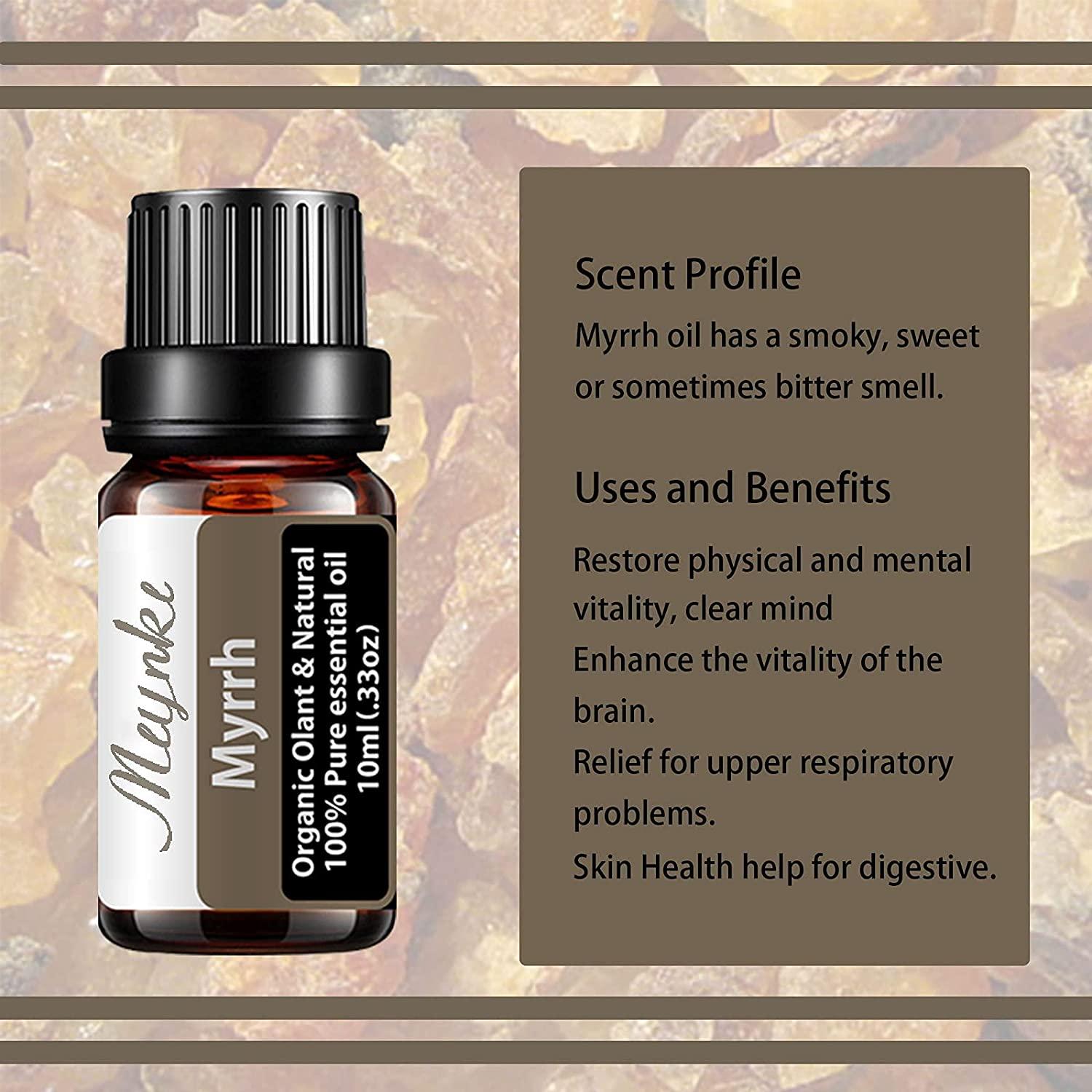  Myrrh Essential Oil Organic Plant & Natural 100% Pure Myrrh Oil  for Diffuser, Humidifier, Massage, Sleep, Bath, SPA, Skin & Hair Care-10ml  : Health & Household