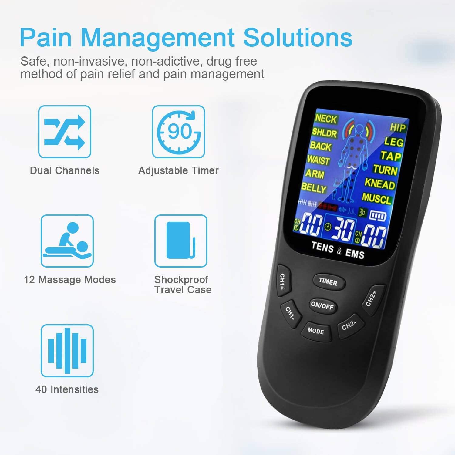 TENS Unit Muscle Stimulator, Electronic Pulse Massage for Back Arm Pain  Relief