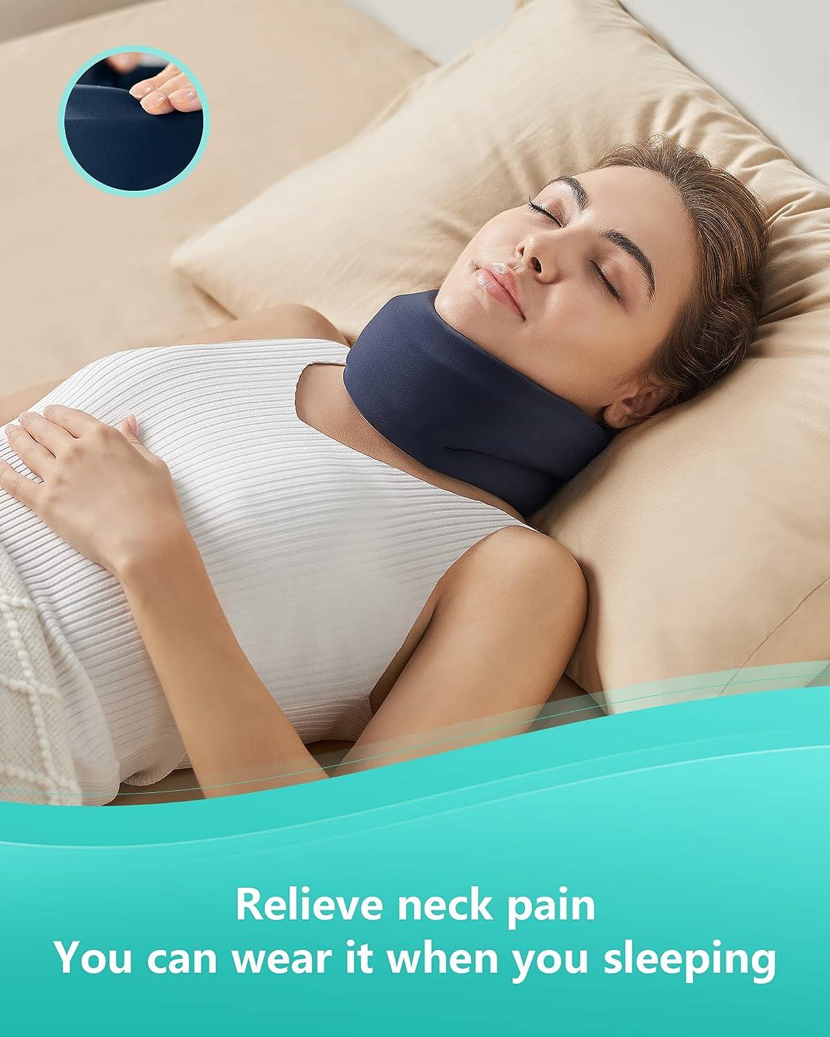 Neck Brace for Neck Pain Relief, Cervical Collar for Sleeping, Soft Foam  Neck Support Relieves Pain & Pressure in Spine, Wraps Keep Vertebrae Stable