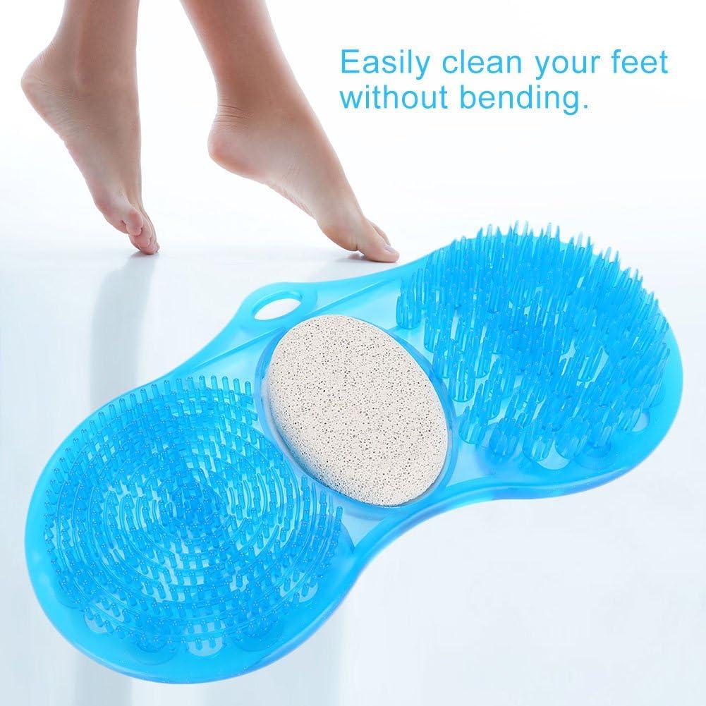 Shower Foot Scrubber Mat With Natural Pumice Stone, Anti Slip