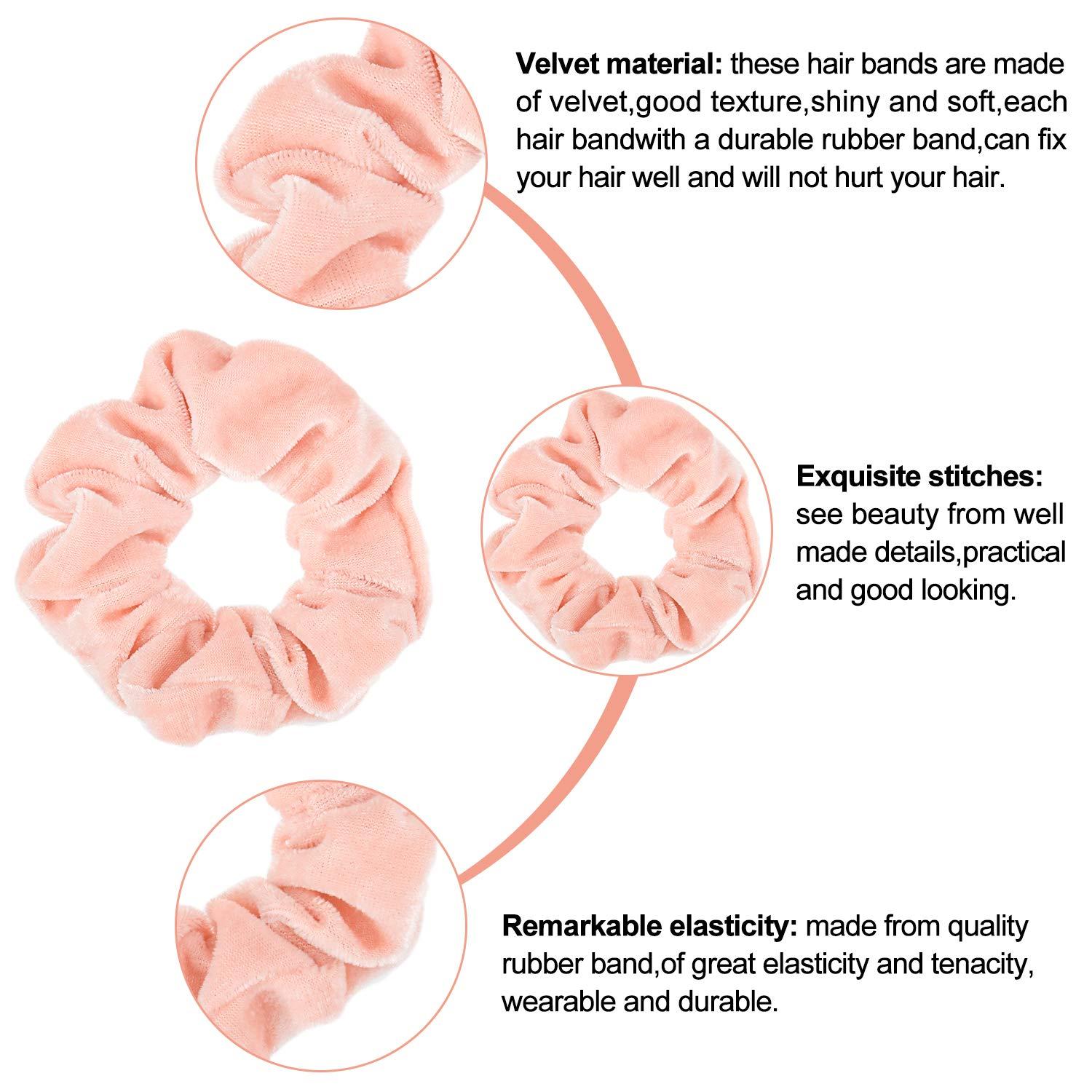 Whaline 12 Pack Hair Scrunchies Premium Velvet Scrunchy Elastic Hair Bands  for Girls or Women Hair Accessories (12 Colors)