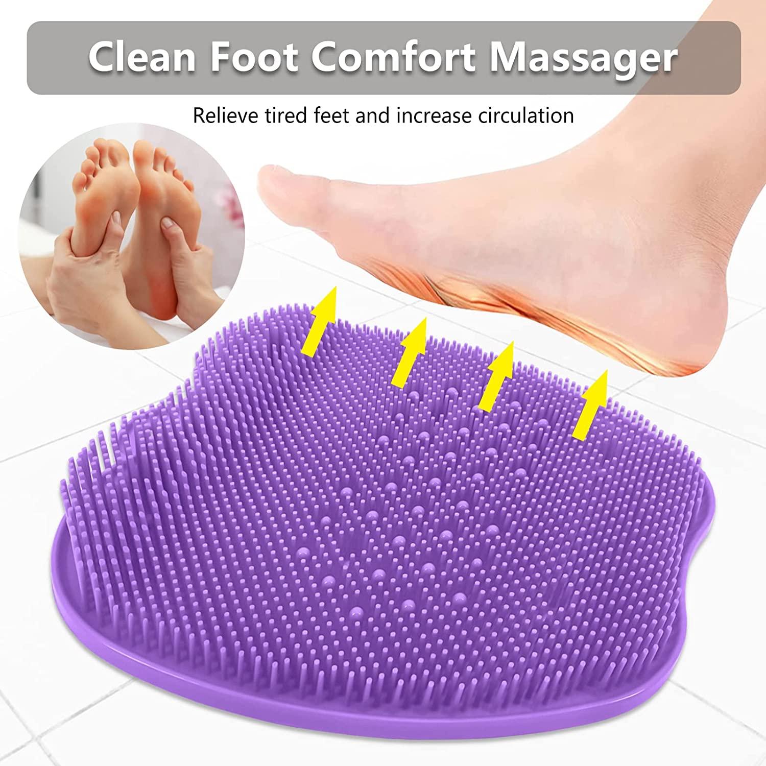 Shower Foot Scrubber Mat with Non-Slip Suction Cups, Foot Scrubbers for Use  in Shower, Silicone Foot Brush Washer Cleaner Massage for Dead Skin Remover  Improves Foot Circulation(Black) Blackmat