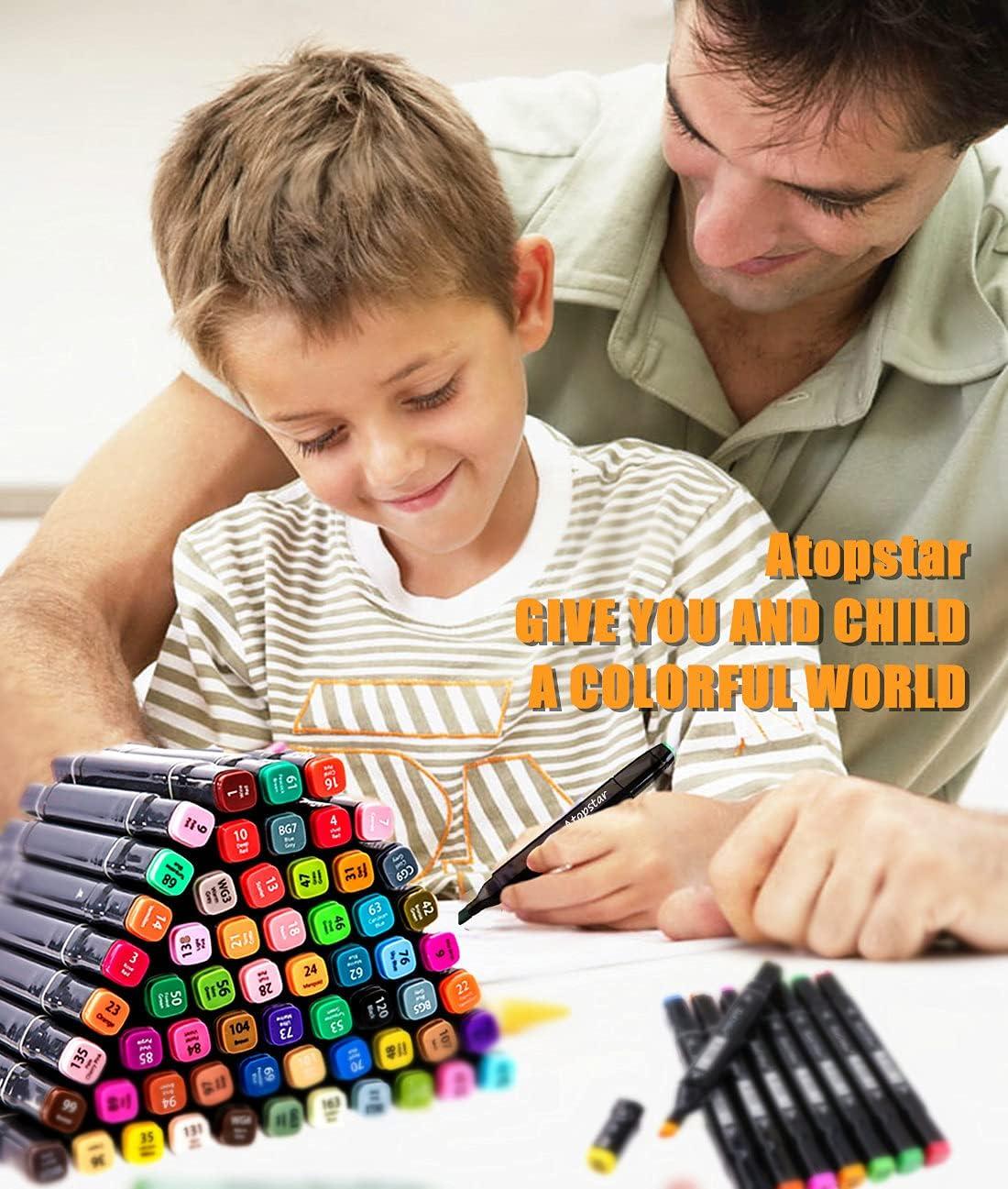 ATOPSTAR 80 Colors Alcohol Markers Artist Drawing Art Markers for Kids Dual  Tip