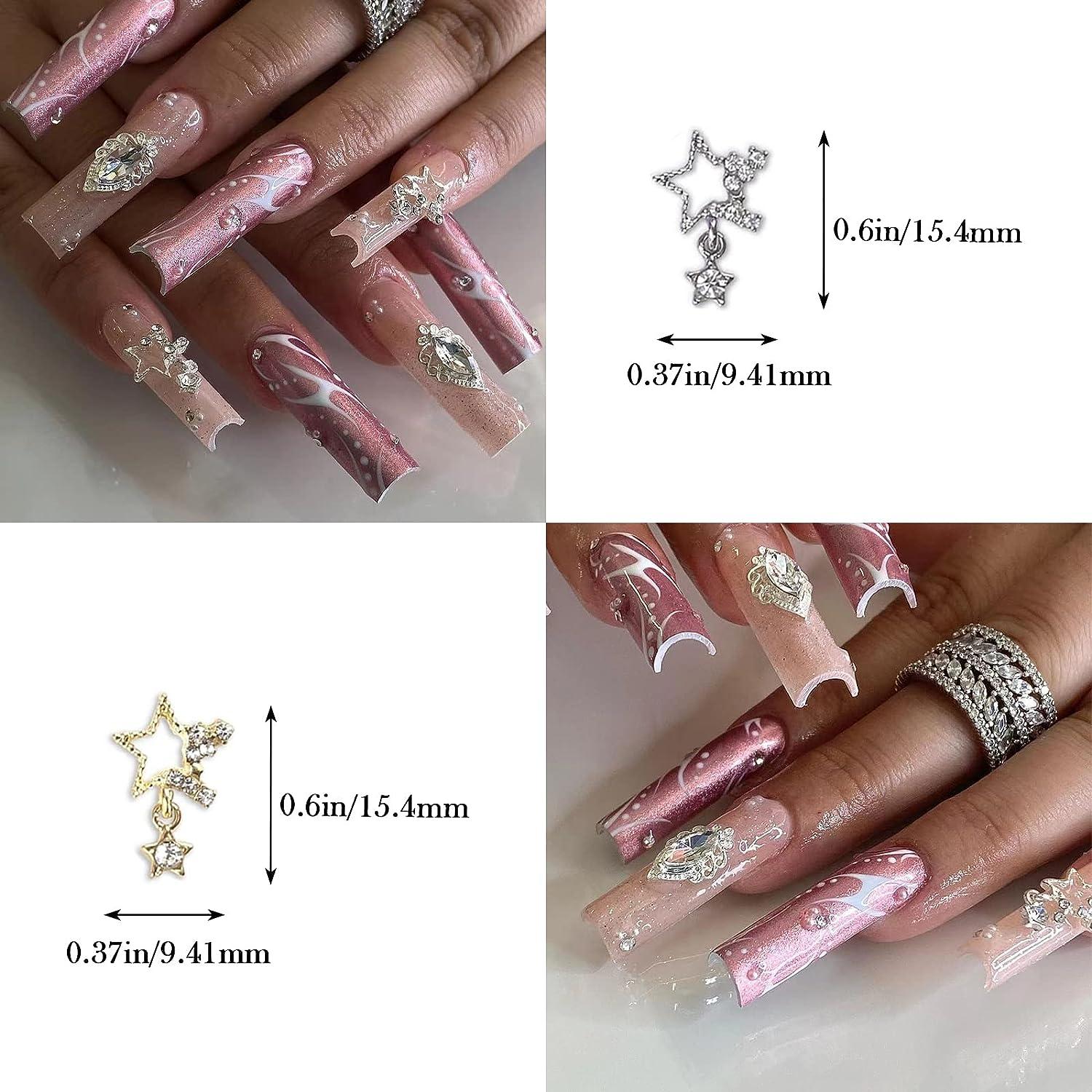 Kawaii Silver Gold Head Nail Charms For Acrylic Nails 3D Pink Nail Art  Rhinestones Jewelry Nail Gems Metal Nail Decorations For Women Girls Nail  Accessories Supplies From Misssecret, $0.15