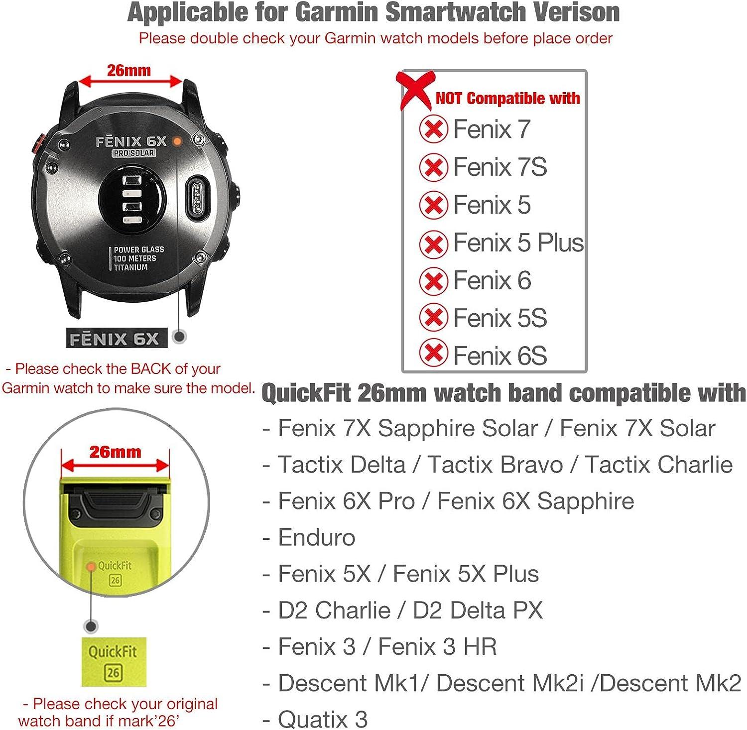 QuickFit Watch Band For Garmin quatix 7 7X Solar Edition / tactix 7 Pro /  Fenix Camouflage Silicone