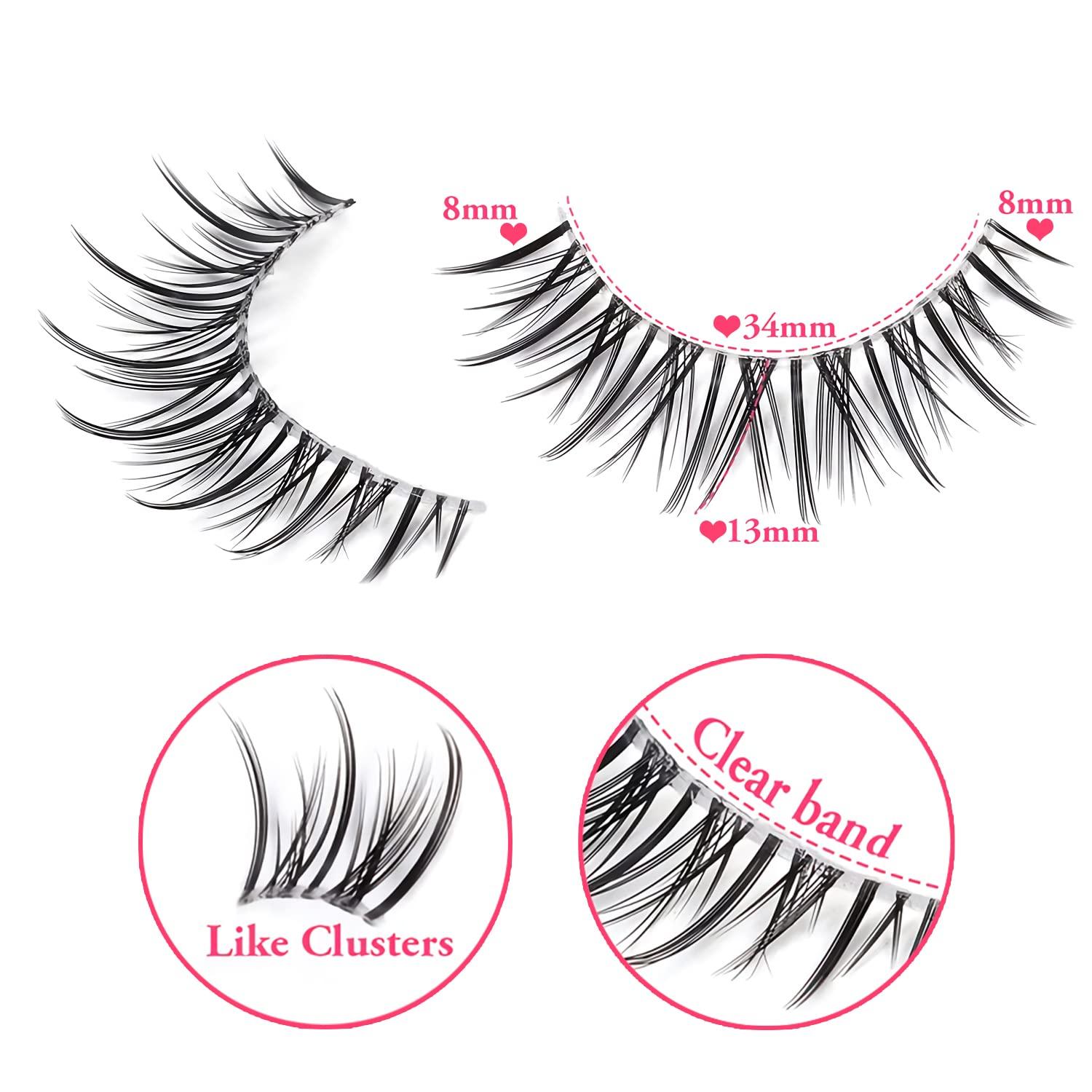 Manga Lashes Fluffy Faux Mink Lashes 14 Pairs Natural False Lashes Pack  Wispy Short Anime Lashes Look Like Individual Clusters| 3D1009