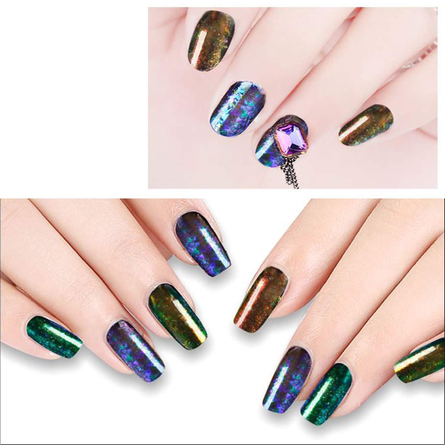 5g/lot Multi Color Iridescent crystal chameleon flakes Transparent color  change flakes for Nail art