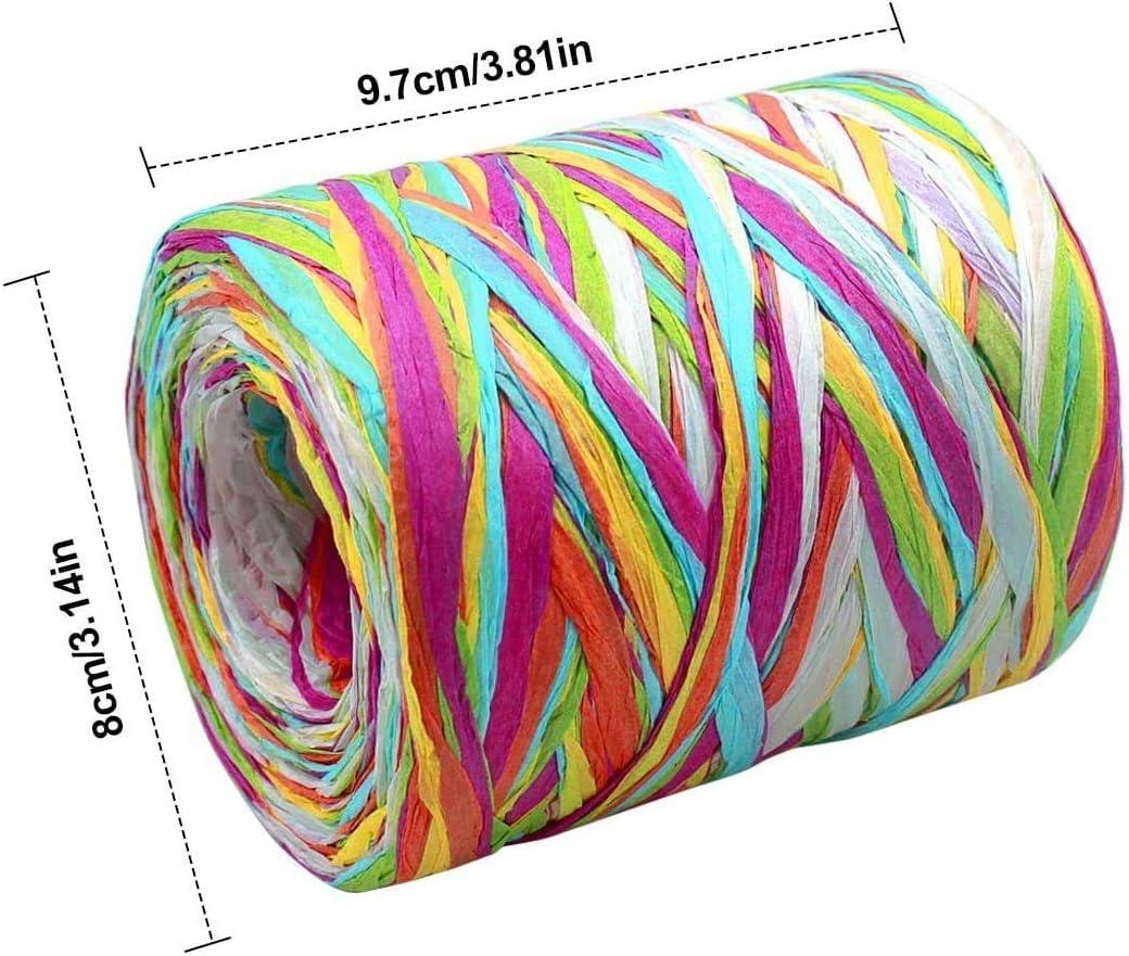 Colored Paper Raffia Ribbon, Recyclable Twine for Gift Wrapping, Craft  Projects, 80m 
