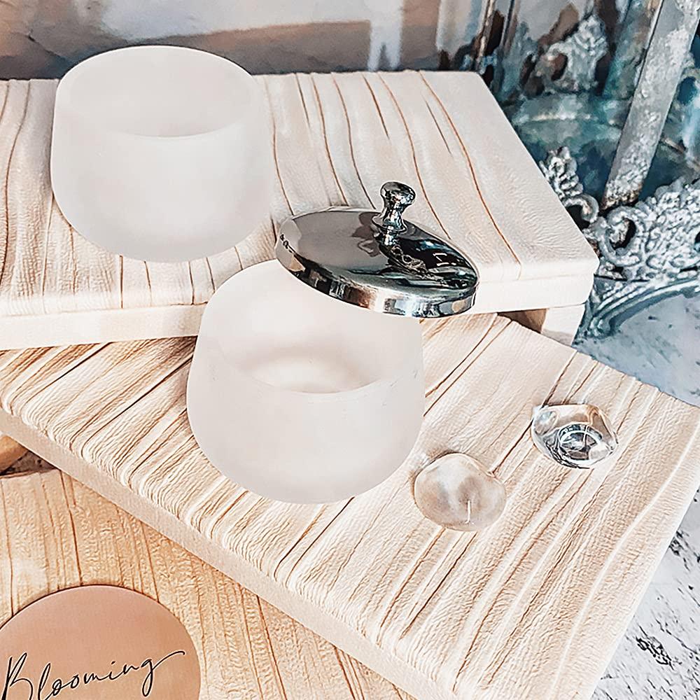 Maitys 2 Pieces Matte Crystal Glass Nail Art Dappen Dish Nail Glass Crystal  Cup Nail Art Acrylic Liquid Powder Dappen Dish Crystal Dappen Dish Liquid  Container Holder for Acrylic Powder Liquid Styling