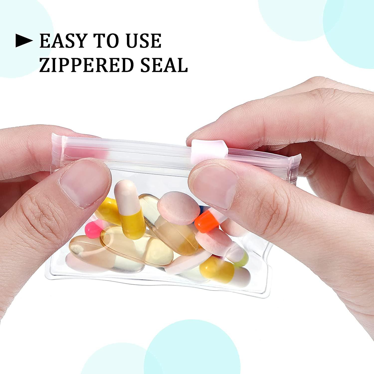  Pill Pouch Bags Zippered Pill Pouch Reusable Pill