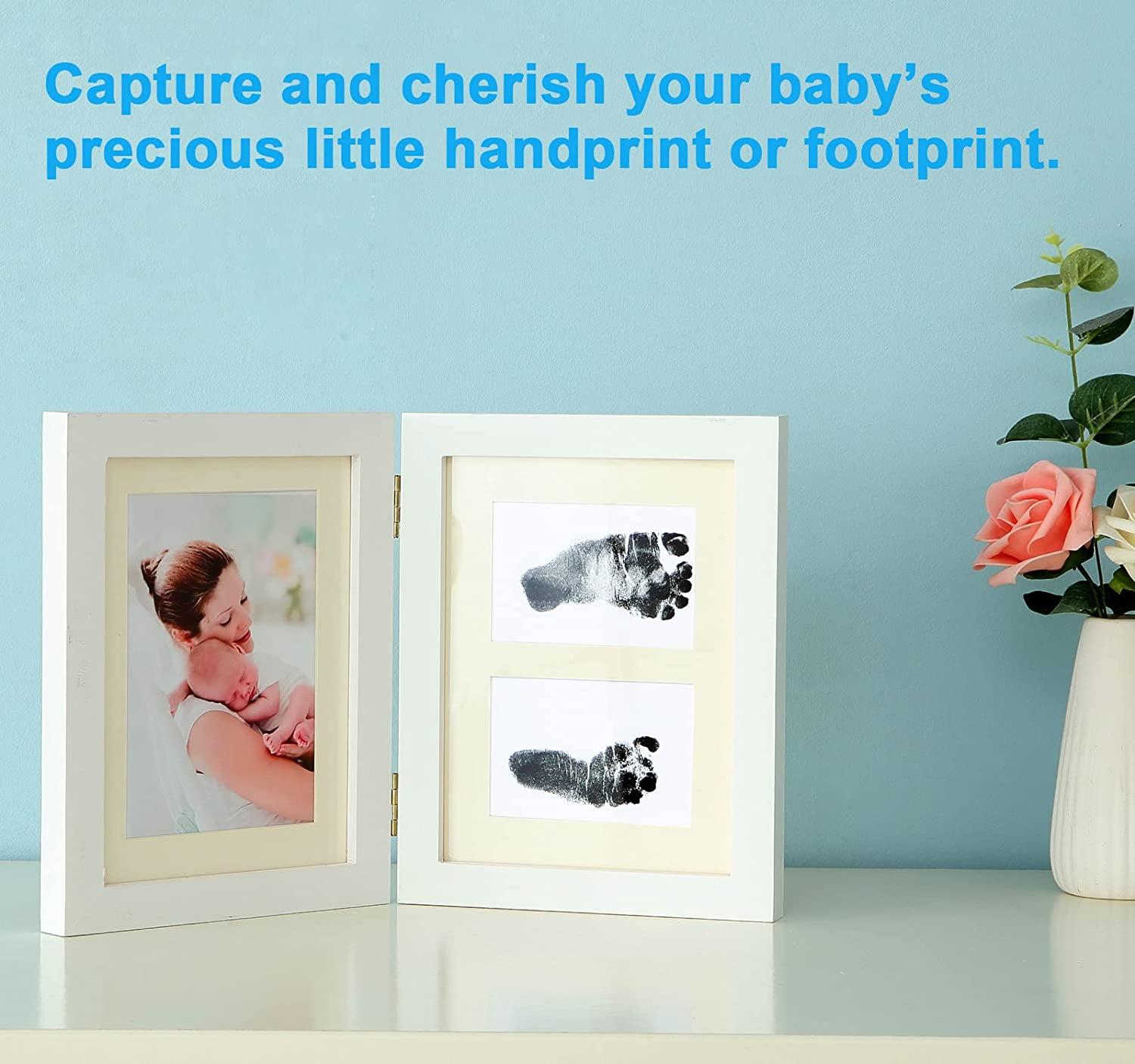 Zemiu Baby Handprint and Footprint XL Size Kit,2 Pcs Baby Handprint Ink  Pads with Clean-Touch & 6 Imprint Cards Safe for Baby Keepsake,Pet Paw Print