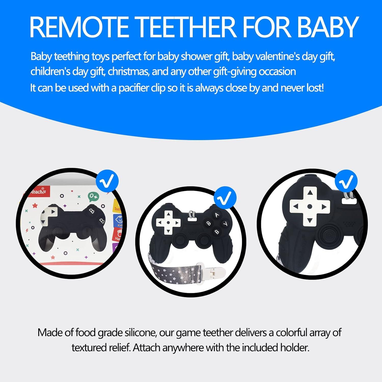Giochi di controllo remoto freschi Controllo del gioco dei dentini adatto  per bambini di 0-6-12 mesi, nuovo controller di gioco in silicone Teether  Teething Stick, adatto per genitori giocatori, primo regalo di
