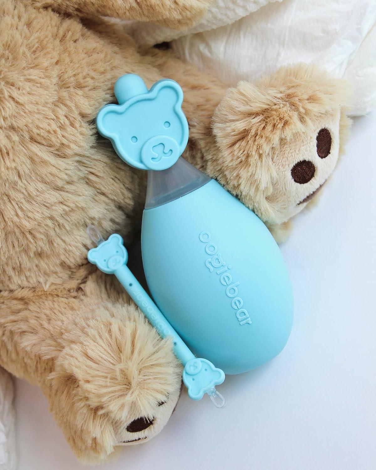 oogiebear Bear Pair — The Safe Baby Booger Cleaner and Nose Sucker Duo |  Bulb Aspirator and 2-in-1 Nose and Ear Wax Cleaner | Latex and BPA Free 