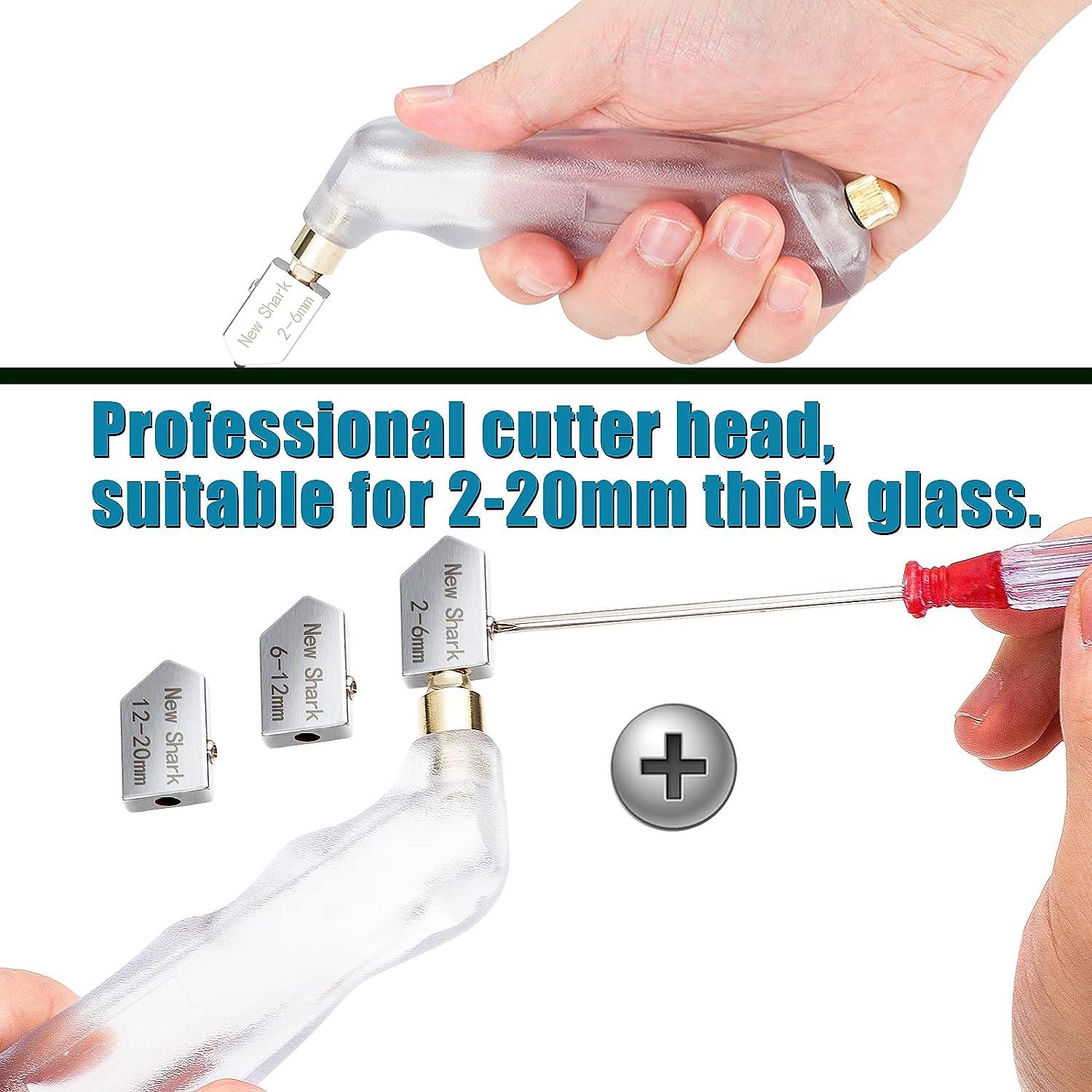 NewShark Glass Cutter Pistol Grip (2mm-20mm) Ergonomic Grip Tungsten  Carbide Glass Cutting Tools with Oil Reservoir Perfect for Glass  Cutting/Tiles/Mirror/Mosaic/Window Professional grade