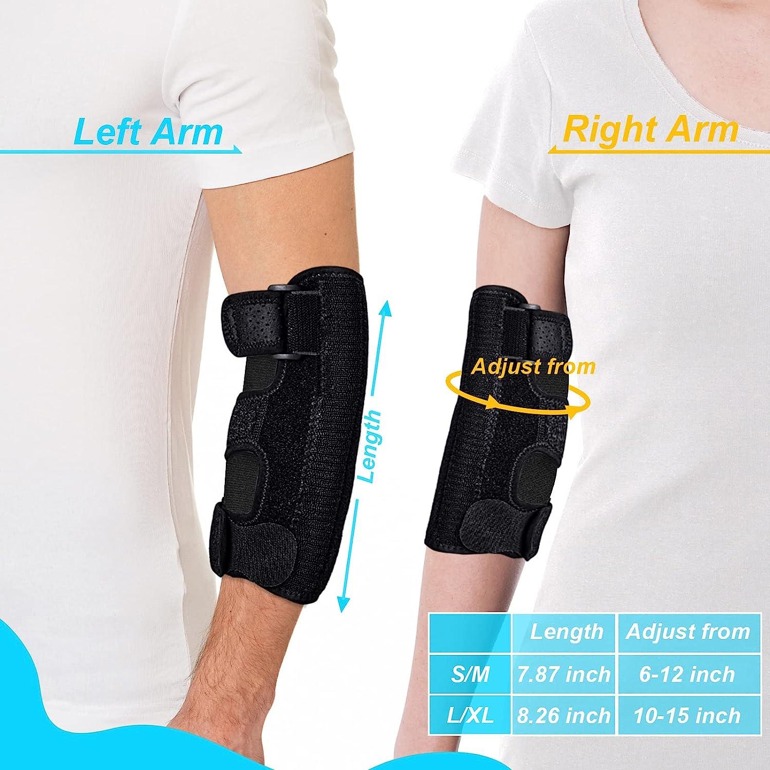  Elbow Brace, Elbow Splint for Pain Relief, Adjustable  Stabilizer with 2 Removable Metal Splints for Cubital Tunnel Syndrome,  Ulnar Nerve entrapment and Tendonitis Arm Straightener, Fit Men ＆ Women :  Health