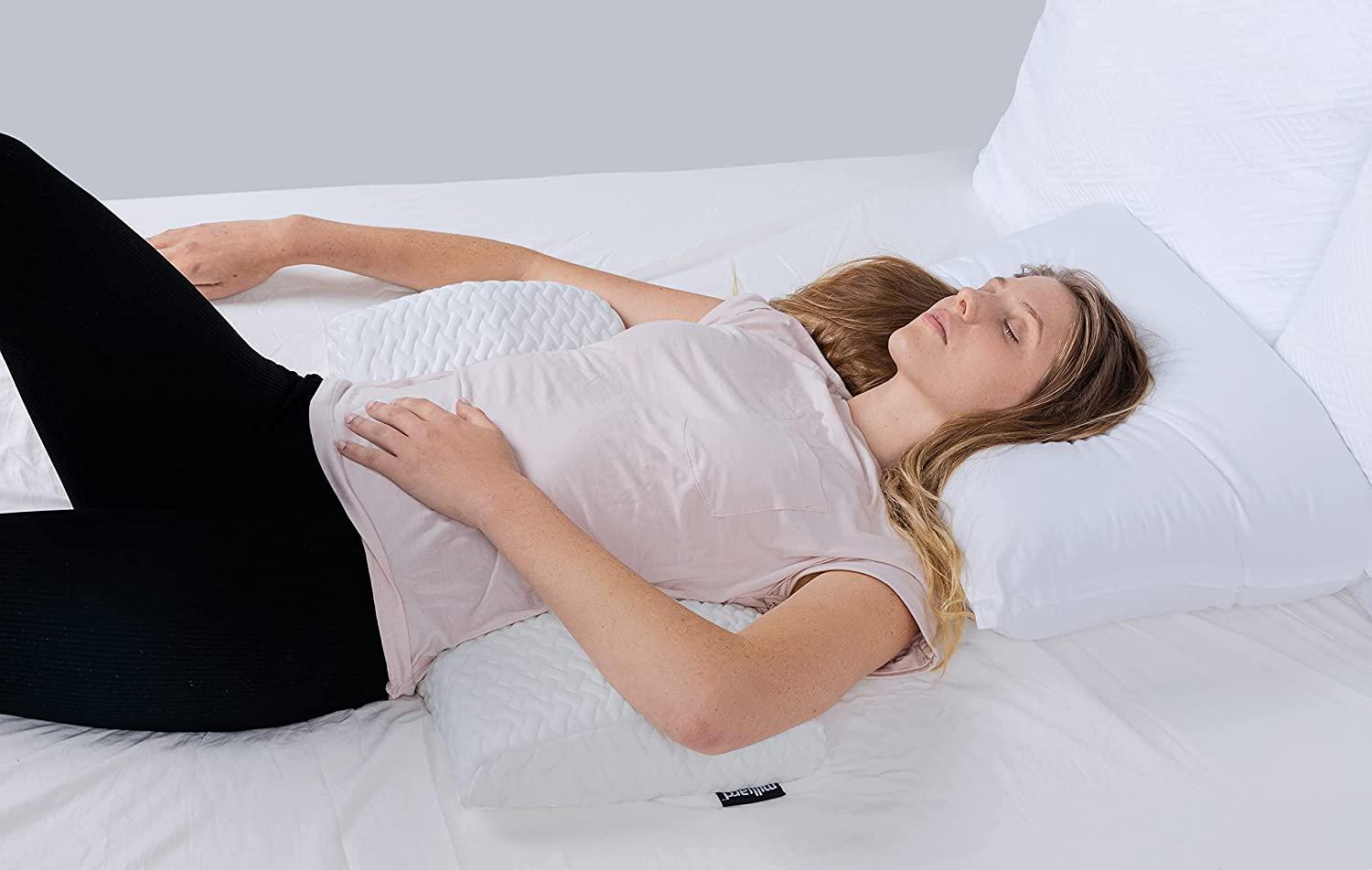 Lumbar Pillow, Memory Foam Lumbar Support Pillow Sleep Cushion Bed Support  Back Pillow, Lumbar Foam Pillow That Can Relieve Low Back Pain