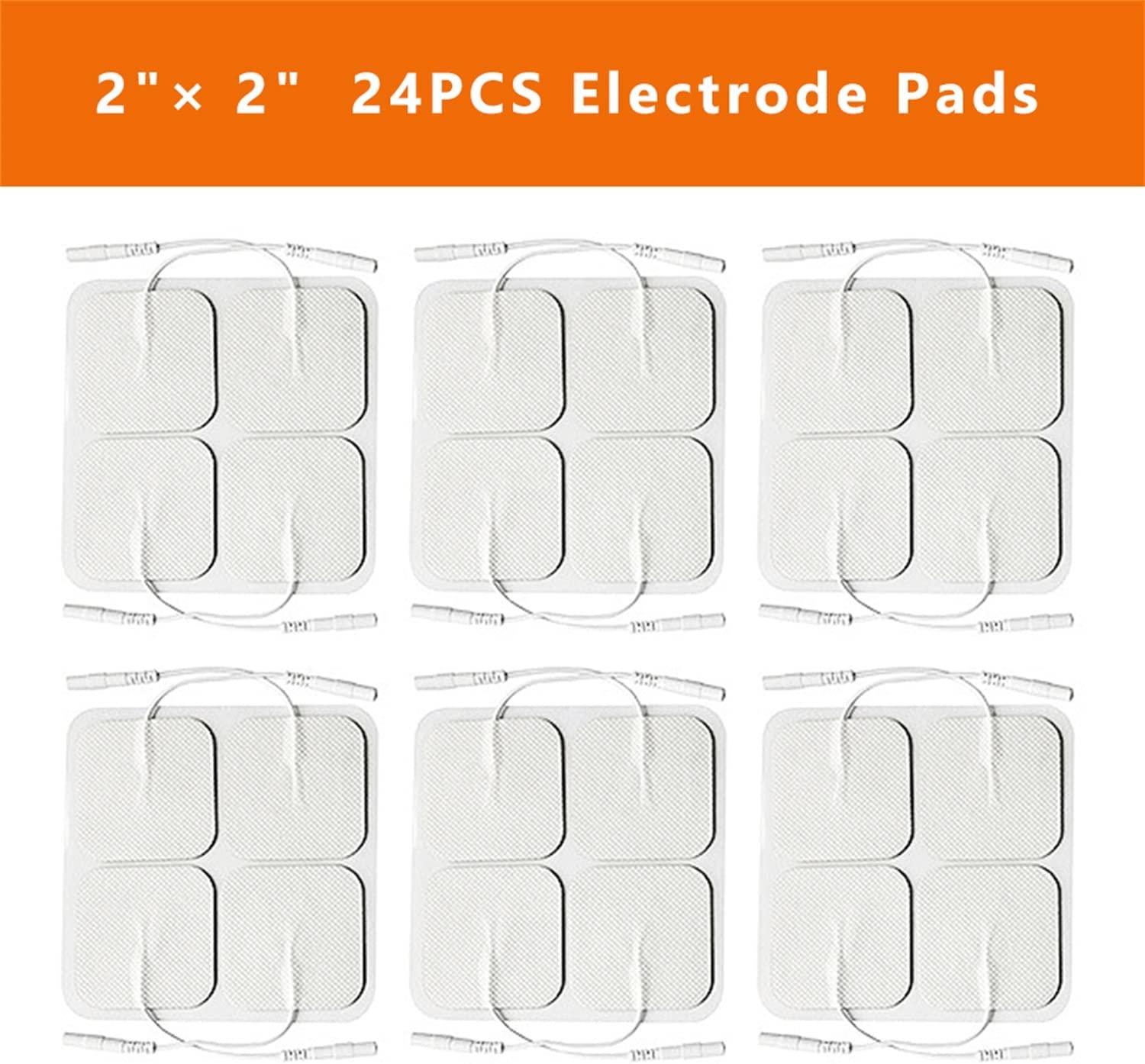 20pcs TENS Unit Replacement Pads 2X2, Latex Free Electrodes Compatible With TENS  Machine Use 2mm Pin Connector Lead Wires Such As AUVON TENS, TENS 7000,  Etekcity, Nicwell Care Tens