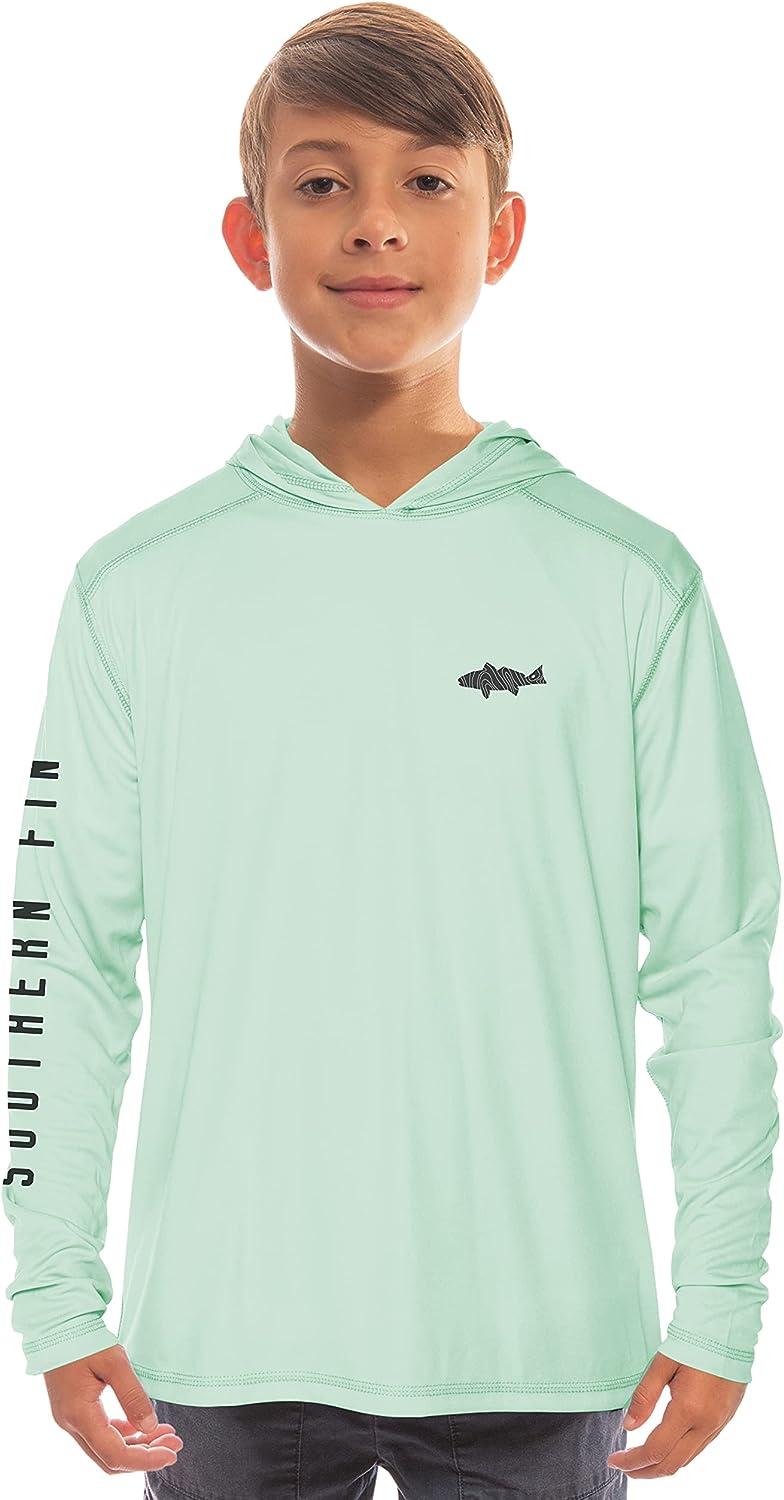 Southern Fin 2XL Long Sleeve UPF 50 Graphic Print Hooded Blue Fishing  Boating