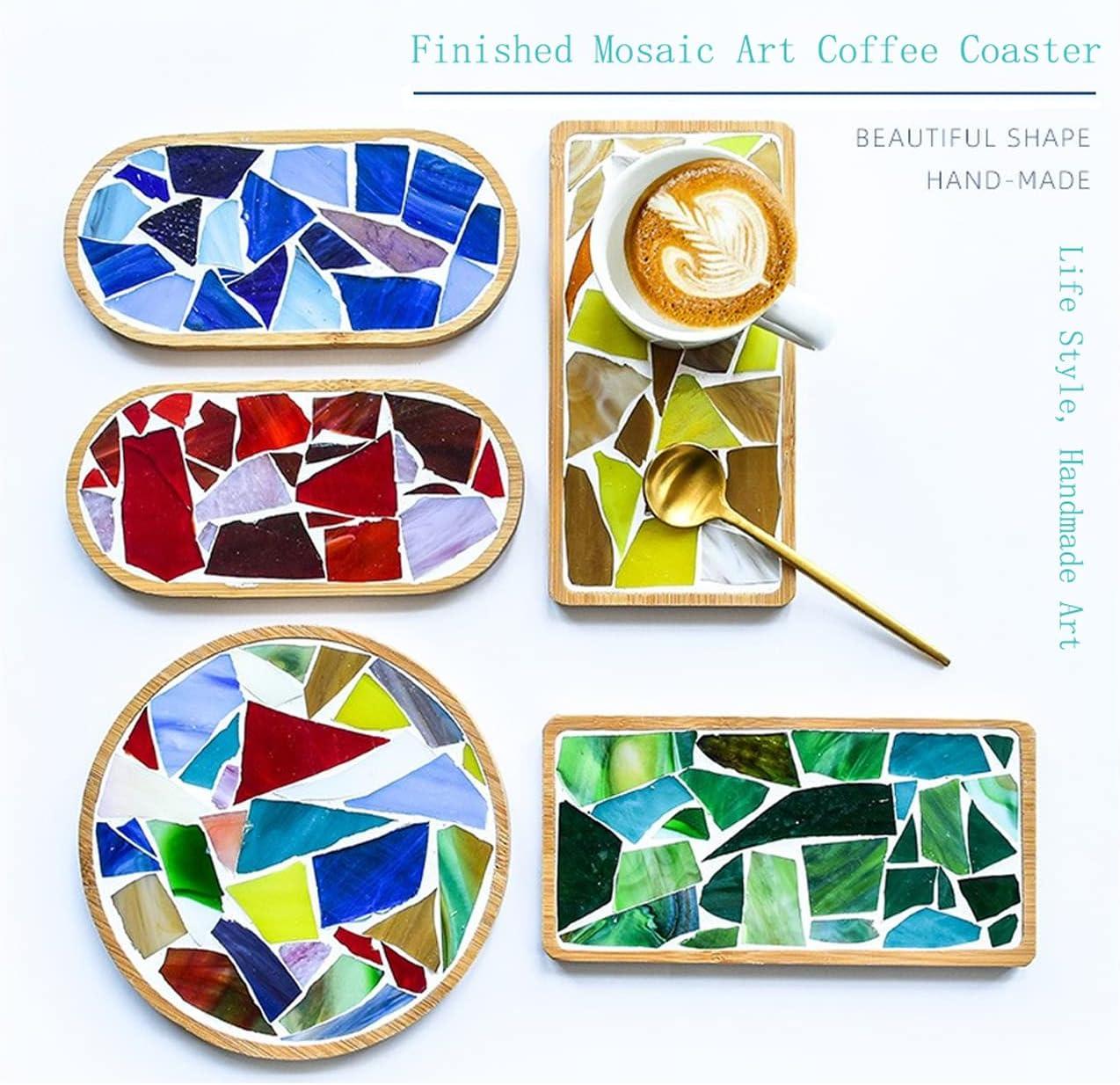 Iridescent Mosaic Glass Pieces Stained Glass Sheet Scraps for Crafts,  Mosaic Til
