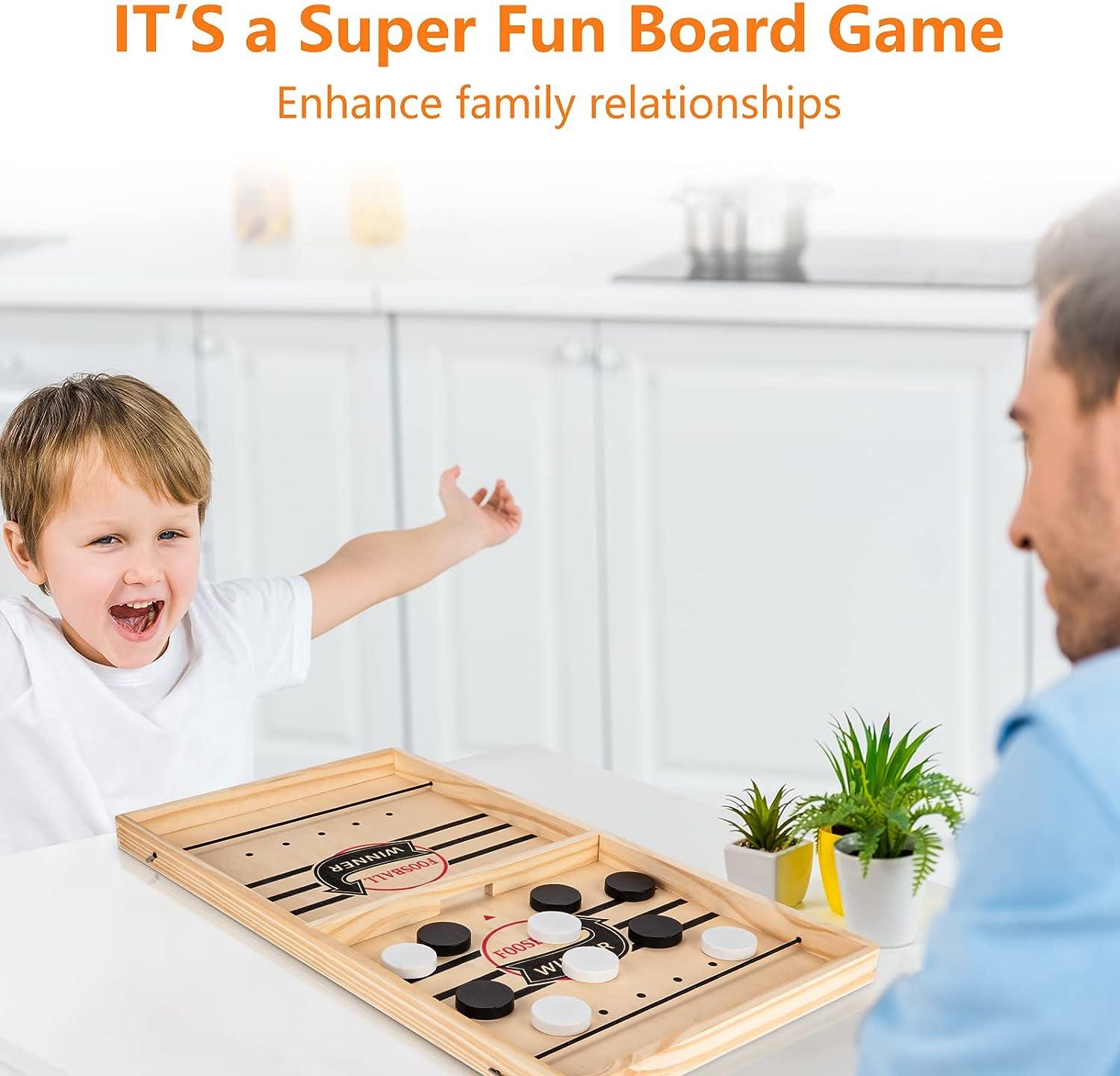 Large Fast Sling Puck Game - Super Board Games for a Family Game Night &  Party with Friends | Wooden Hockey Table | Foosball Winner Rapid Battle  Speed