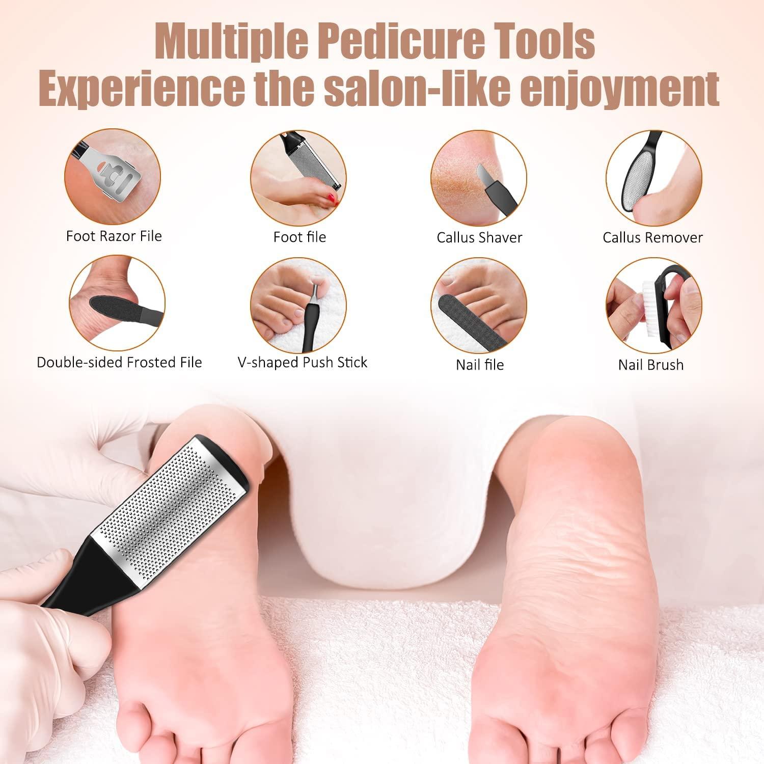Electric Foot File Callus Remover, Rechargeable Pedicure Tools Foot Care  Kit, Callus Remover for Feet with 3 Roller Heads,2 Speed, Display for  Remove