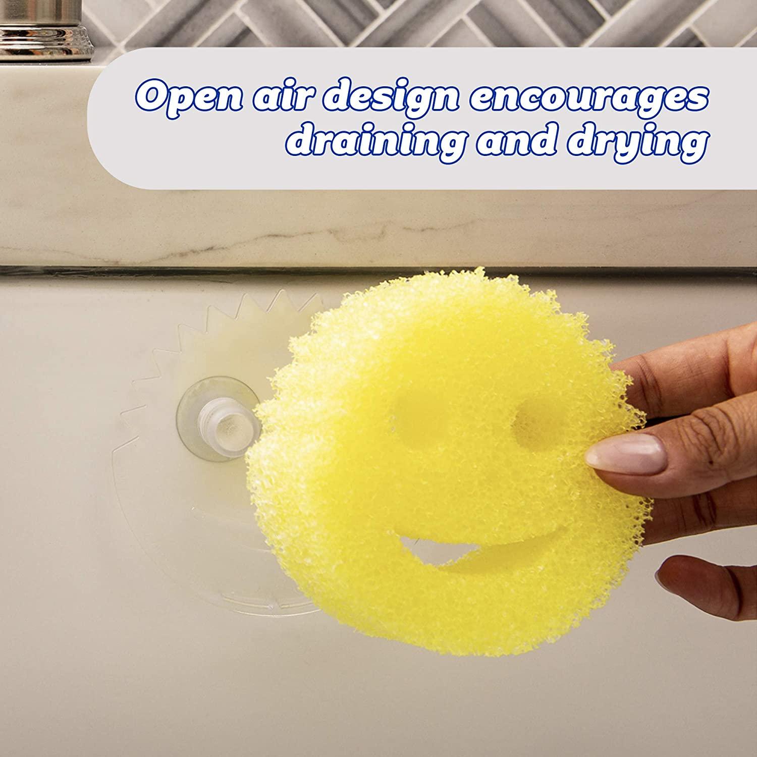 Smile Sponge Dish Wand Sponge Holder for Round Smiley Face Sponge Soap  Dispensing Handle for Round Smiley Face Sponge Upgraded Design