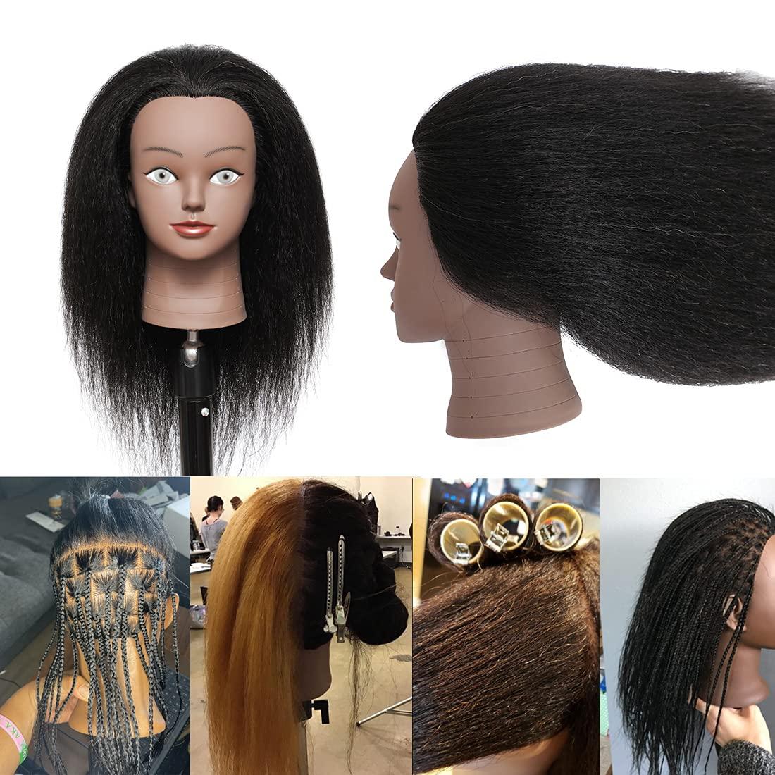 100% Salon Real Human Hair Training Head Hairdressing Practice Mannequin  Doll