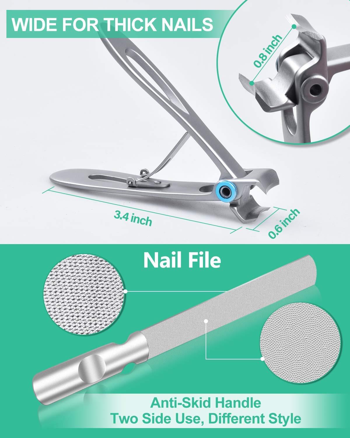 Toenail Clippers for Thick Nails, Nail Clippers for Thick & Ingrown Toe  Nails with file, Professional Podiatrist Sharp Curved Blades Fingernail  Cutter