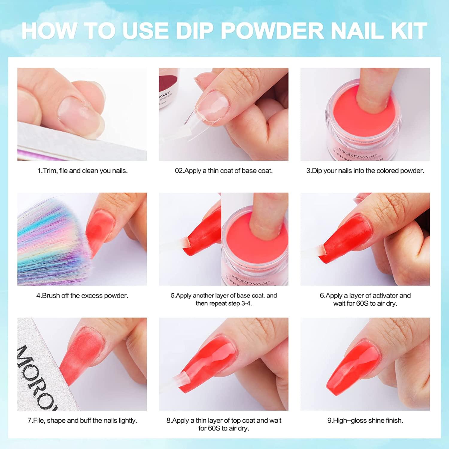 Morovan 30Pcs Dip Powder Nail Kit 22 Colors Dipping Powder Kit
