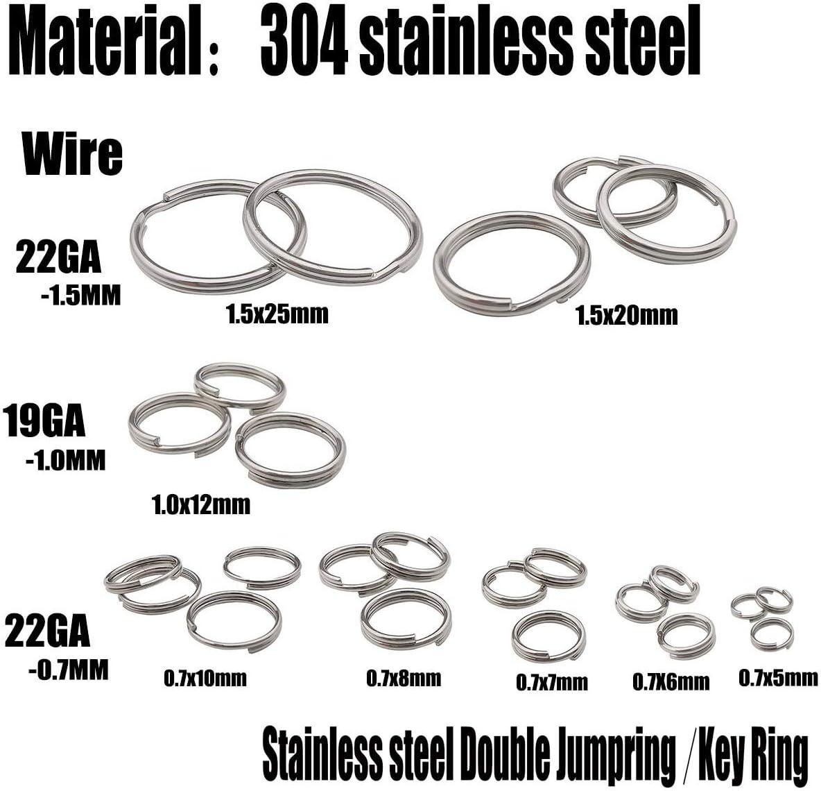 250pcs Stainless Steel Split Rings Double Loop Jump Rings Mini