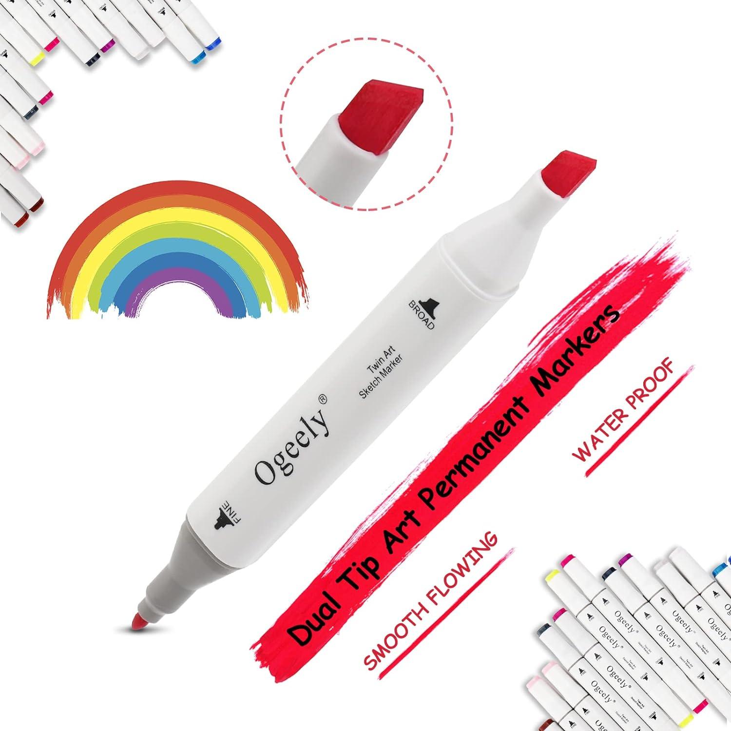 80 Colour Alcohol Based Art Markers, Permanent Art Marker Set in Two Colours, Suitable for Children and Adults for Drawing, Illustration, Sketching