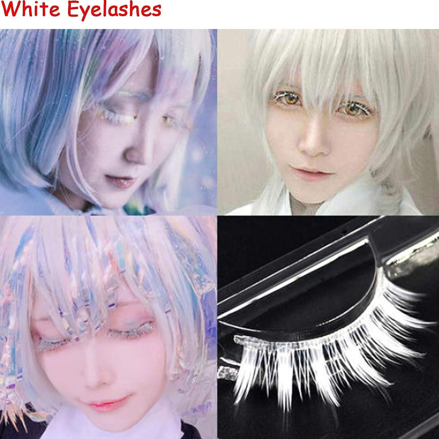 White False Eyelashes Halloween White Eye Lashes Extension Tools Anime  Cosplay M