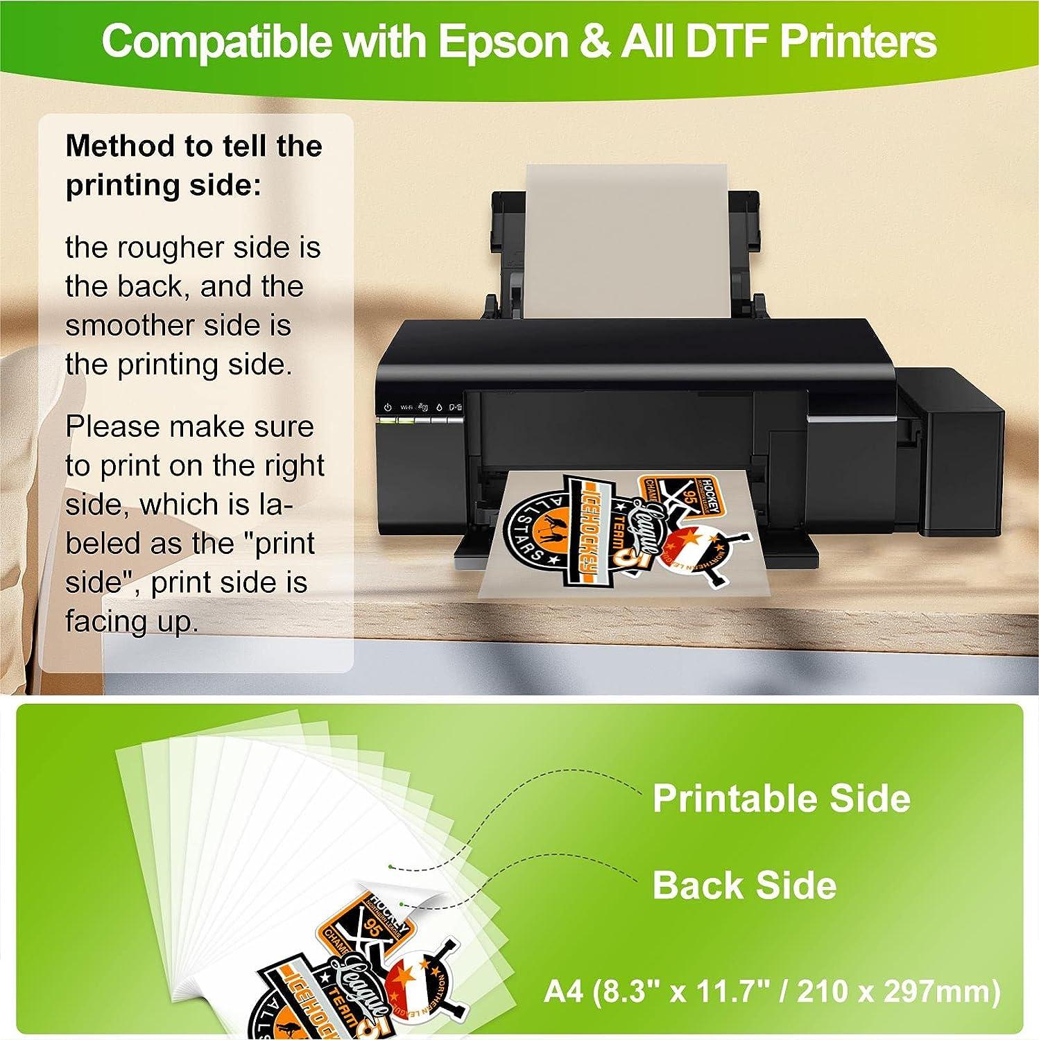 CenDale DTF Transfer Film Paper - A4(8.3 x 11.7) 30 Sheets, PET Heat  Transfer Paper for DTF Printer 