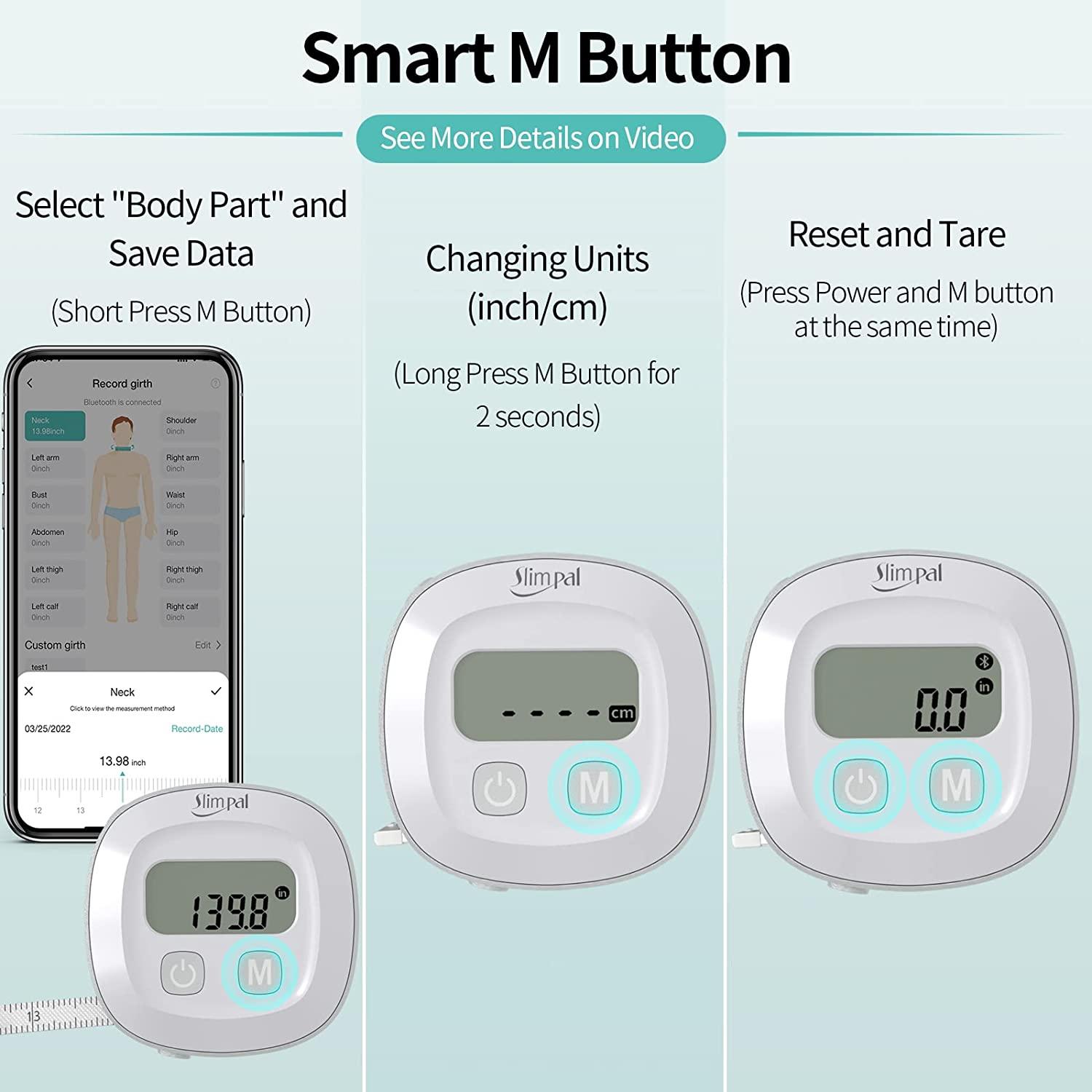 Slimpal Body Tape Measure Tool for Monitoring FatDigital Smart Retractable