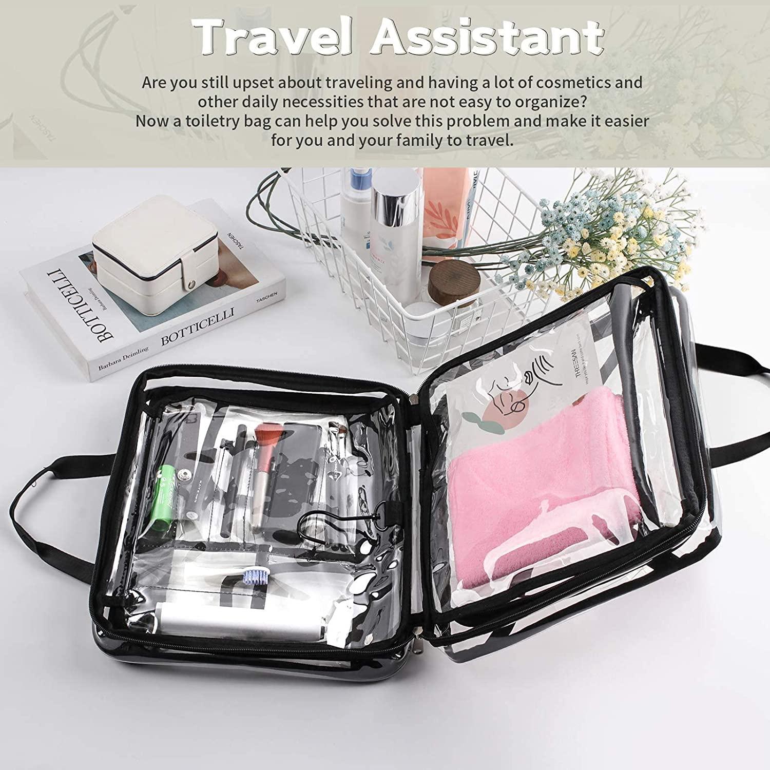 MULISOFT Toiletry Bag for Women and Men, Water-Resistant Travel Makeup Bag with Hanging Hook, Compact Travel Toiletry Organizer Bag, Makeup Organizer