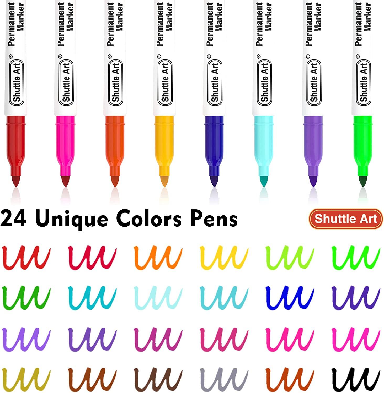 Permanent Markers,Shuttle Art 30 Pack Red Permanent Marker set,Fine Point,  Works