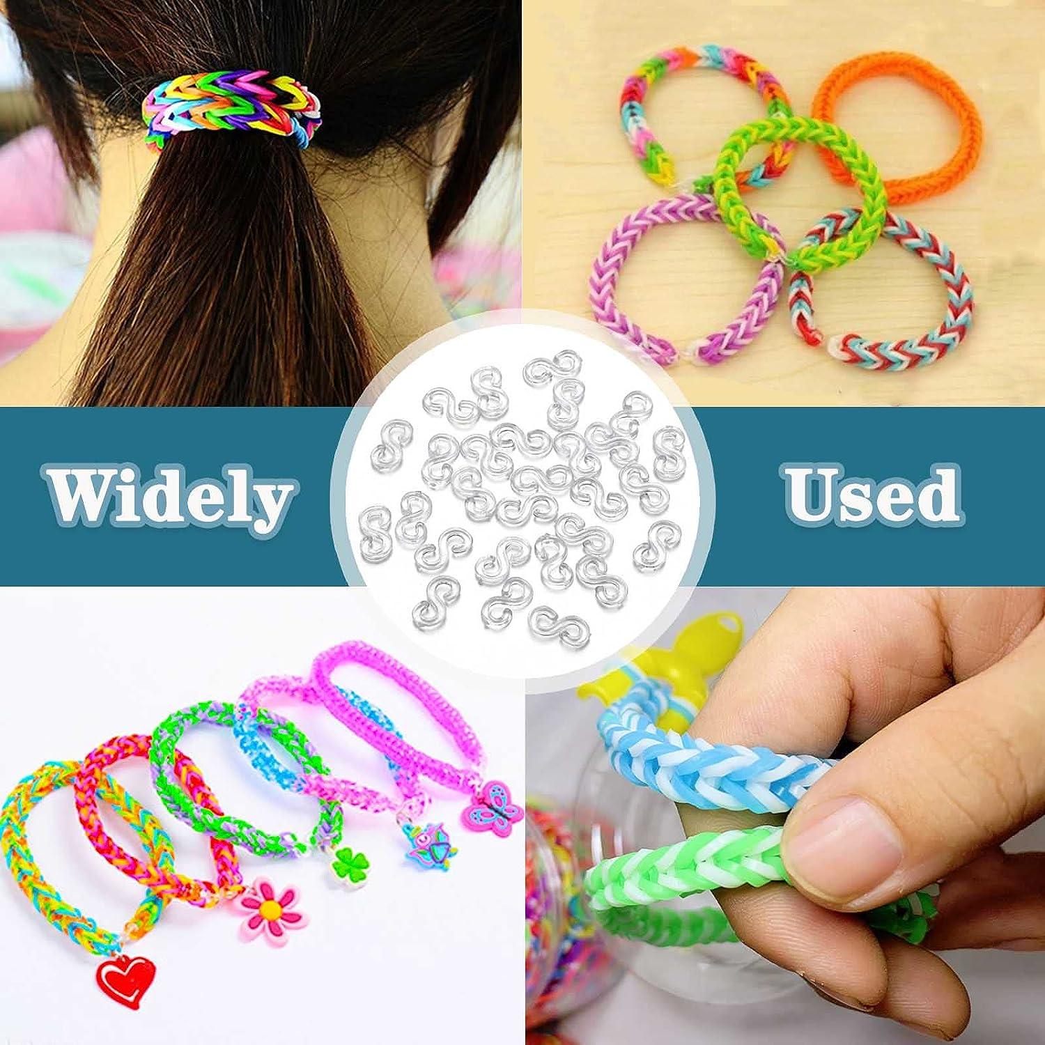 S Clips Rubber Band Clips 1000 Pieces Loom Rubber Band Clips Plastic Band  Clips Connectors Refills Bracelet Kit Clip for Loom Bracelets DIY Making  Refill Kit Clear