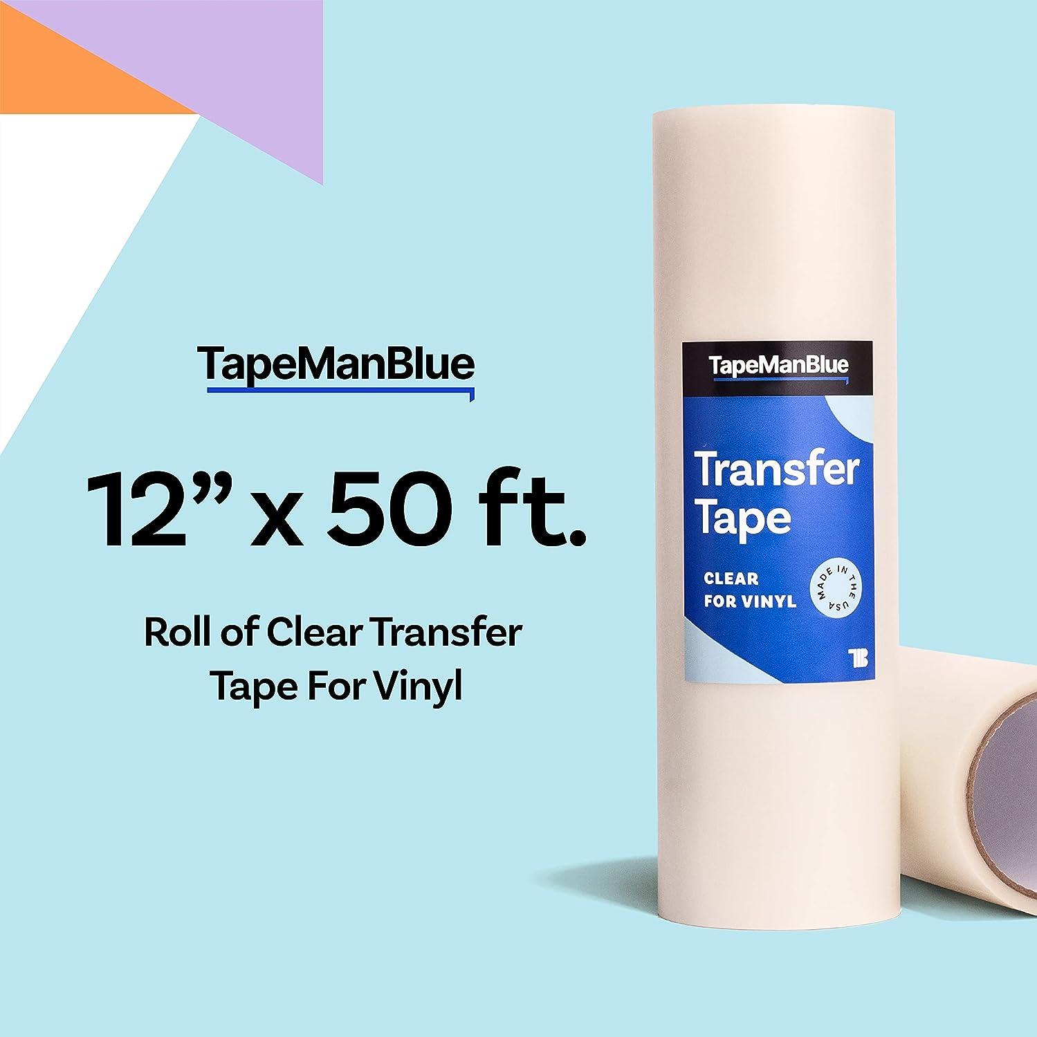 TapeManBlue Transfer Tape for Vinyl, 12 inch x 100 feet, Paper