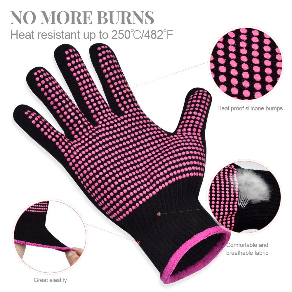Heat Resistant Silicone Mat Pouch, Glove for Hot Styling Tools