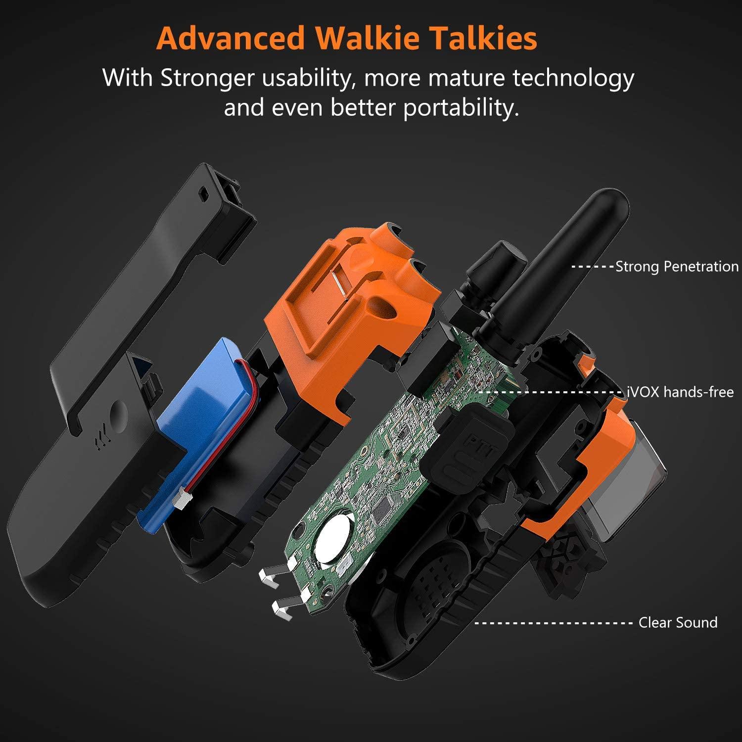Topsung 3 Long Range Walkie Talkies Rechargeable for Adults - NOAA 2 Way  Radios Walkie Talkies 3 Pack - Long Distance Walkie-Talkies with Earpiece  and