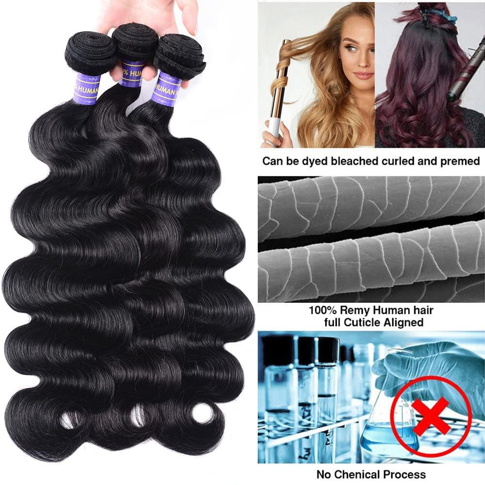 Human Hair Bundles with Closure (22 24 26+20 Free Part) Body Wave