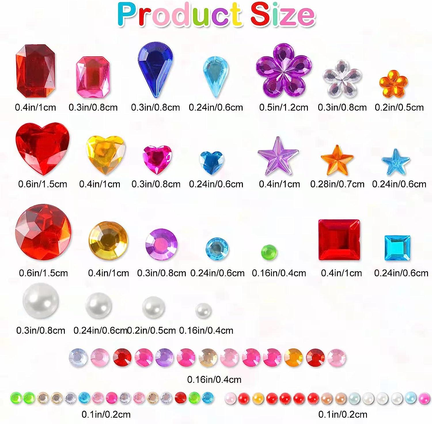 MYDBUYSOME 2774pcs Gem Stickers Jewels for Crafts - Self Adhesive  Rhinestone Jewel Stickers Stick on Gems Rhinestones for Crafts Acrylic  Bling Heart Stickers Craft Supplies for Kids