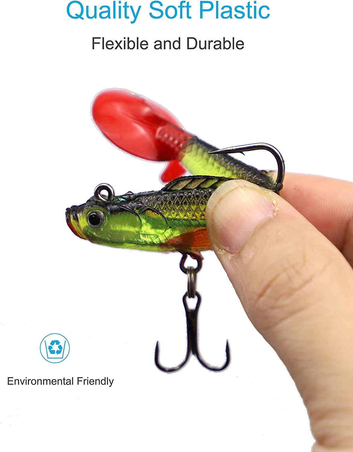 Fishing Lures for Freshwater - Fishing Tackle Hooks Lures Kit - Multiple  Colors Fish Bait with Metal Ball 3D Fisheye, Fishing Lures for Seawater  Freshwater Low Light Shallow Waters Lvtfco, Soft Plastic