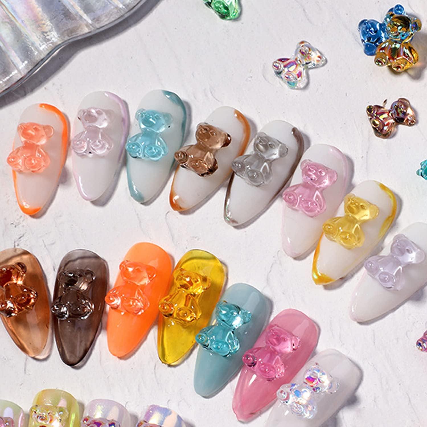 36 pcs Trendy gummy bear Nail decals charms for acrylic & Gel Nail
