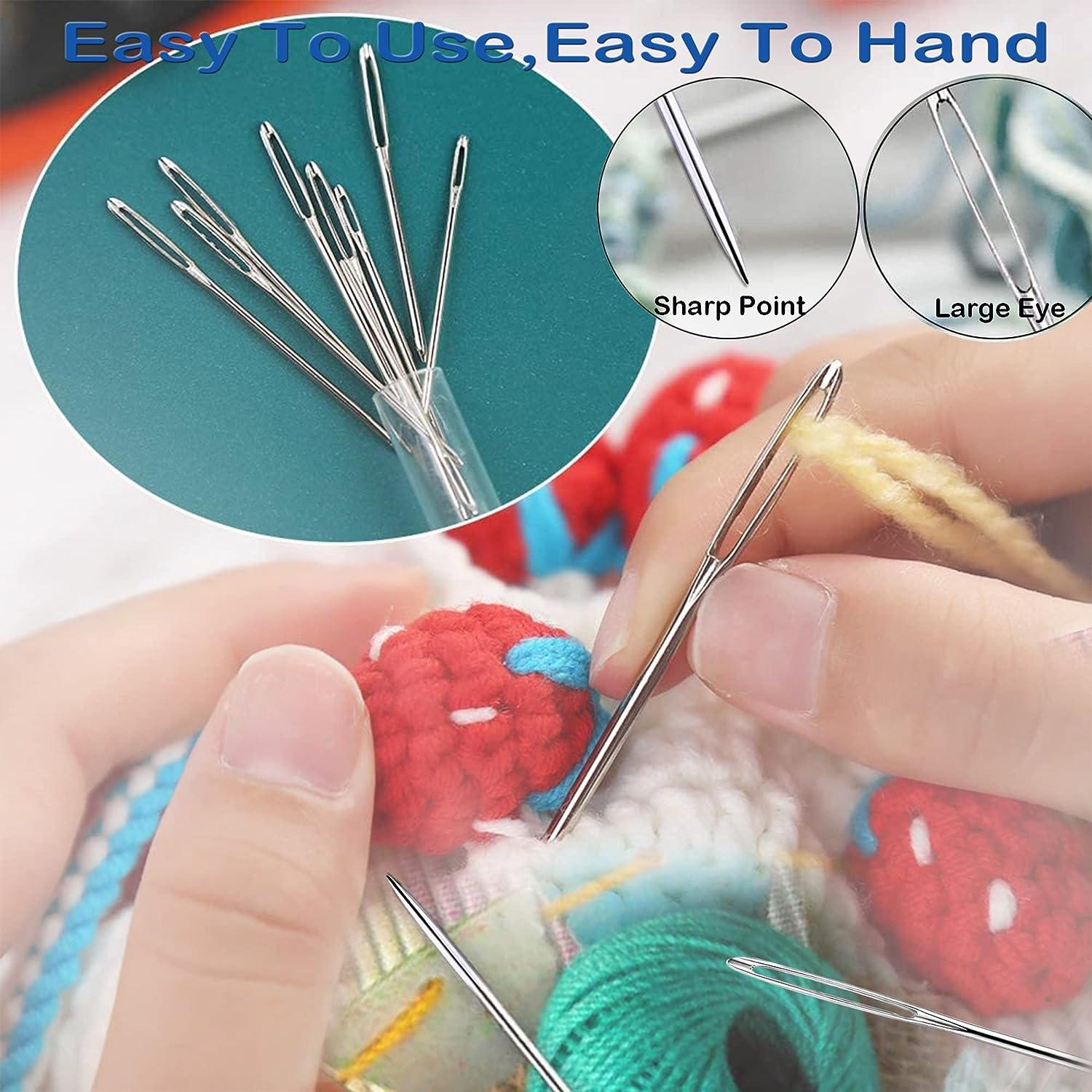 25 PCS Large Eye Sewing Needles Sewing Sharp Needles Stainless Steel  Embroidery Thread Needle Handmade Yarn Knitting Needles Leather Needle