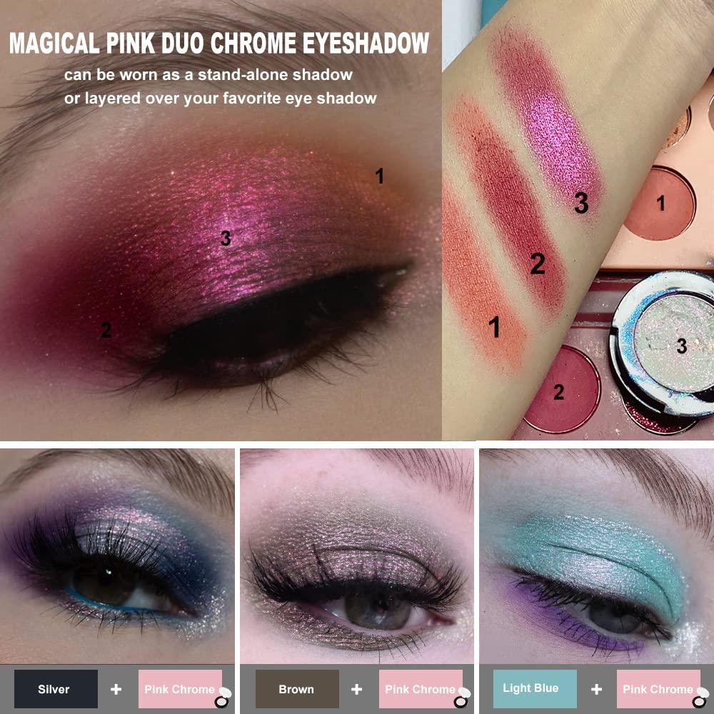 Afflano Holographic Eyeshadow Glitter, Color Change Multichrome Eyeshadow  Silver Blue Shimmer Metallic Eye Makeup, Sparkling Pigment Chameleon Duo
